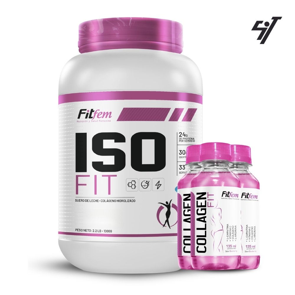 ISO FIT 1.1 KG CHOCOLATE + COLLAGEN FIT PACK 15 UNIDADES - 1