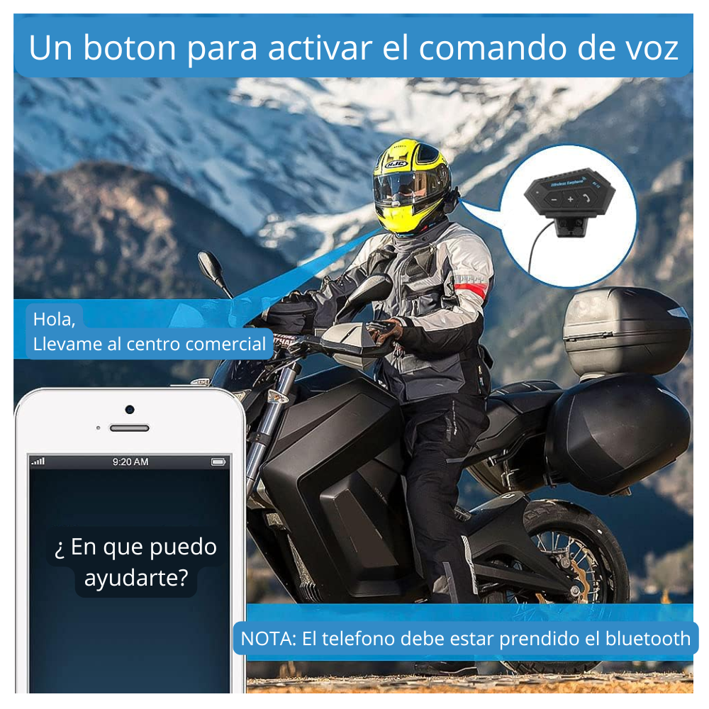 AUDÍFONOS BT12 BLUETOOTH PARA CASCO MOTO MANOS LIBRES - 4