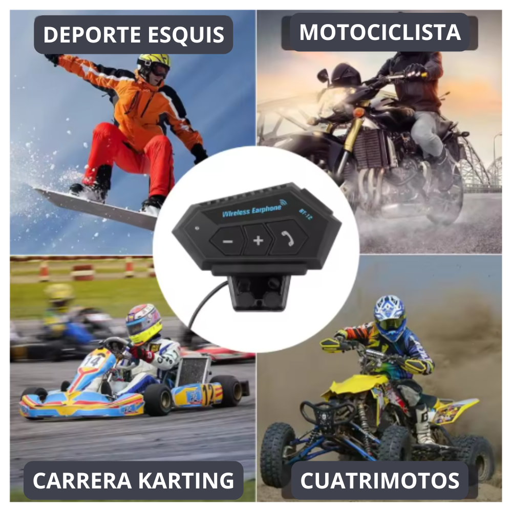 AUDÍFONOS BT12 BLUETOOTH PARA CASCO MOTO MANOS LIBRES - 6