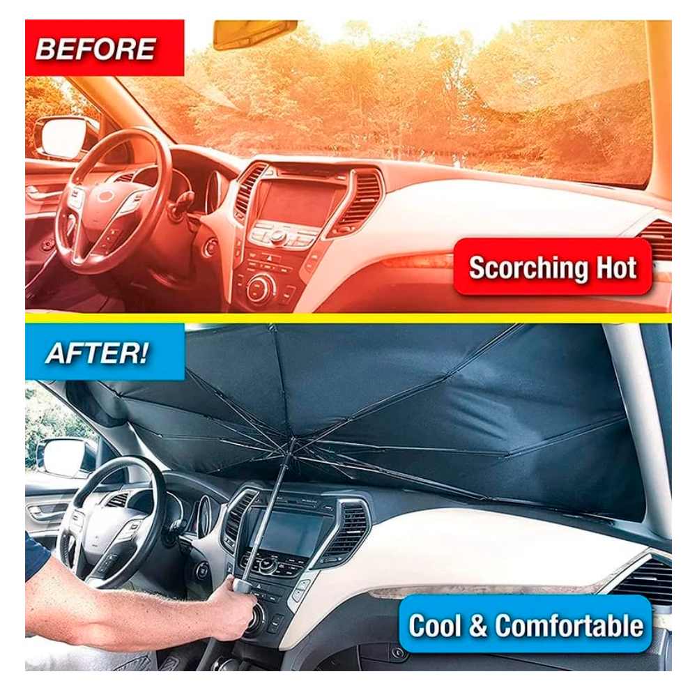 TAPASOL SOMBRILLA PARABRISA CUBRE SOL RETRÁCTIL PARA AUTOS - 4