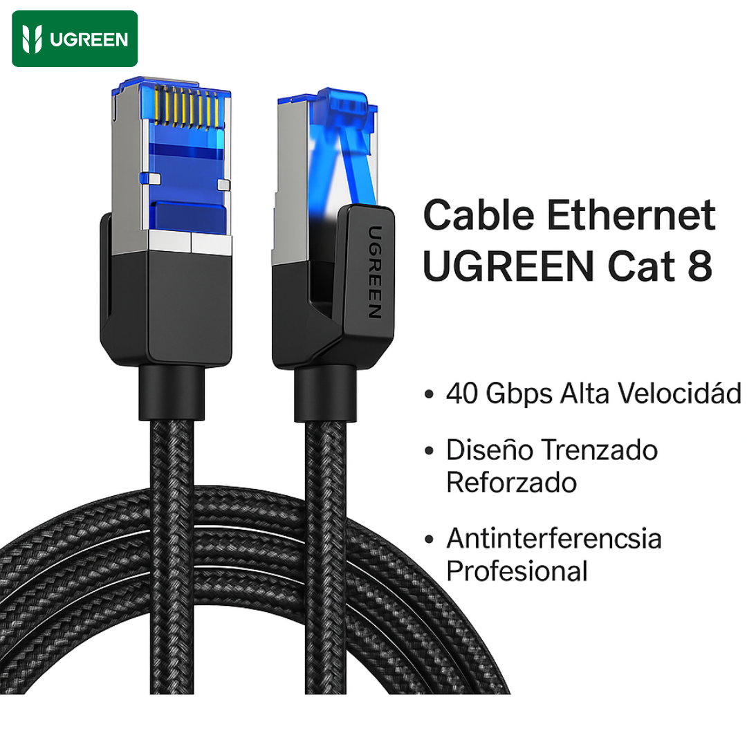 CABLE RED RJ45 ETHERNET UGREEN CAT 8 40 GBPS ALTA VELOCIDAD - 5 METROS - 2