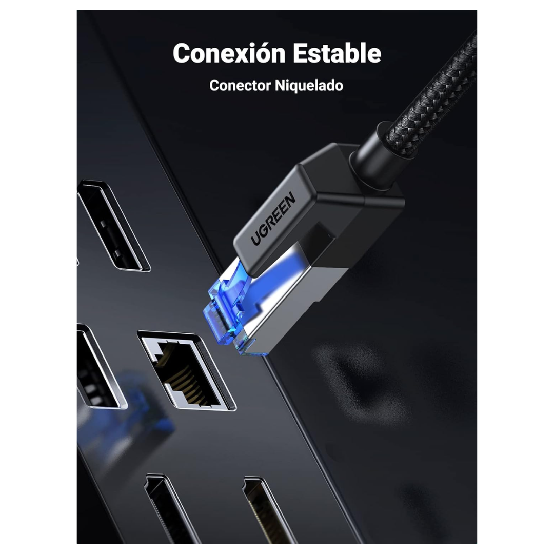 CABLE RED RJ45 ETHERNET UGREEN CAT 8 40 GBPS ALTA VELOCIDAD - 5 METROS - 5