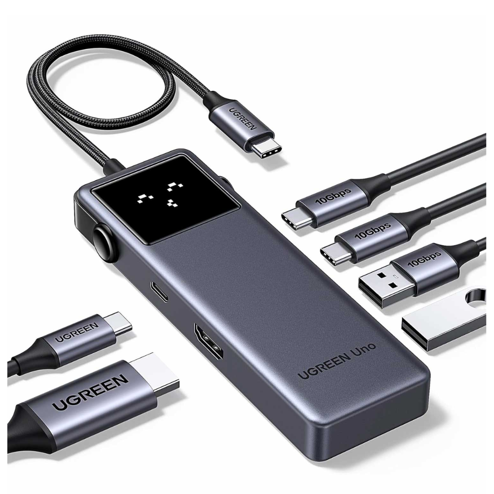 ADAPTADOR HUB 6 EN 1 4K 60HZ CARGA RAPIDA UGREEN WINDOWS MAC 100W - 1