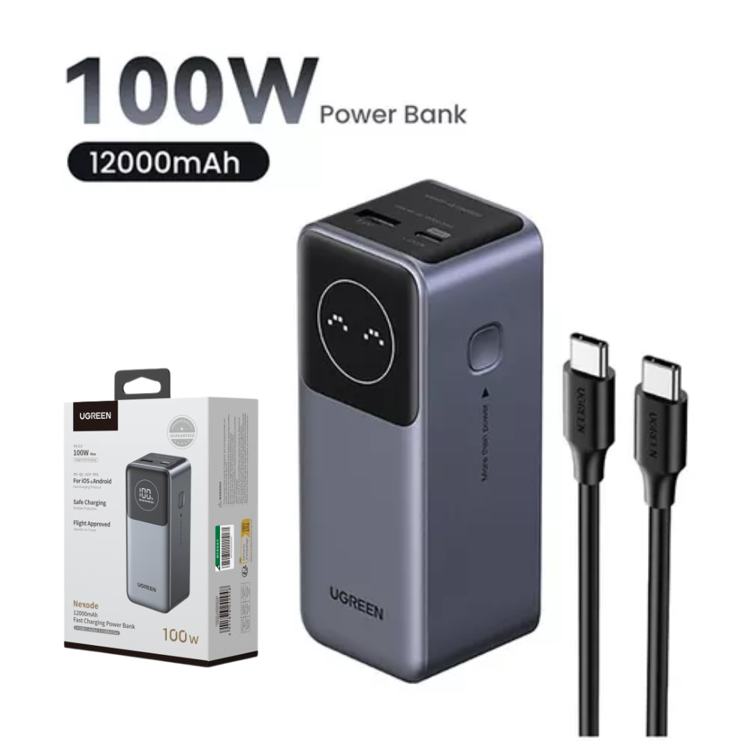 UGREEN POWER BANK 12,000MAH 100W CARGA RAPIDA LAPTOP CELULAR - 1