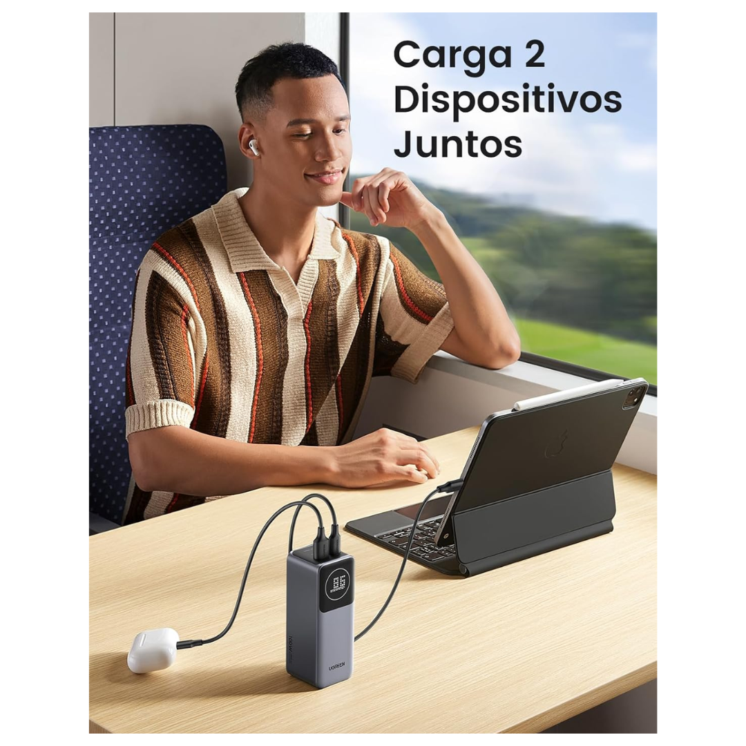 UGREEN POWER BANK 12,000MAH 100W CARGA RAPIDA LAPTOP CELULAR - 4