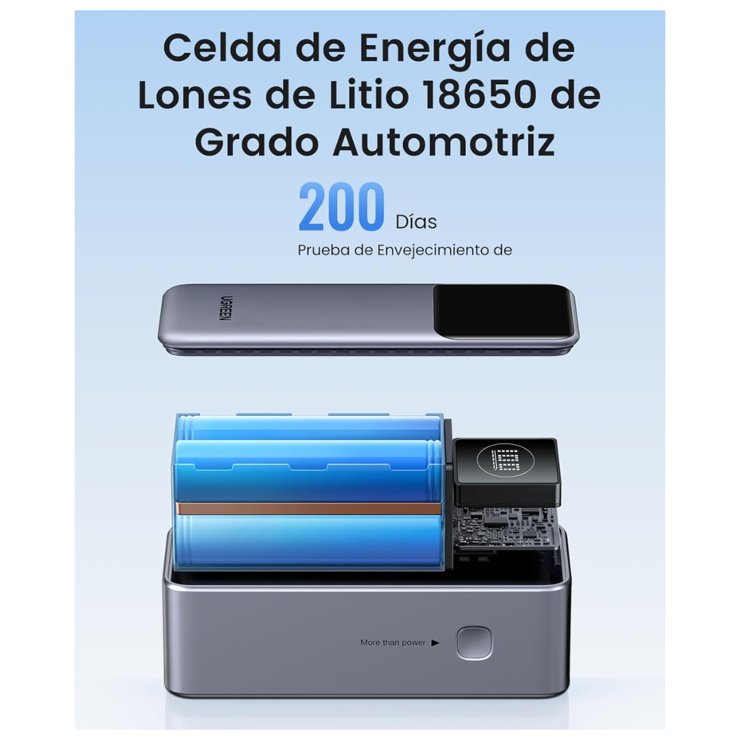UGREEN POWER BANK 12,000MAH 100W CARGA RAPIDA LAPTOP CELULAR - 6