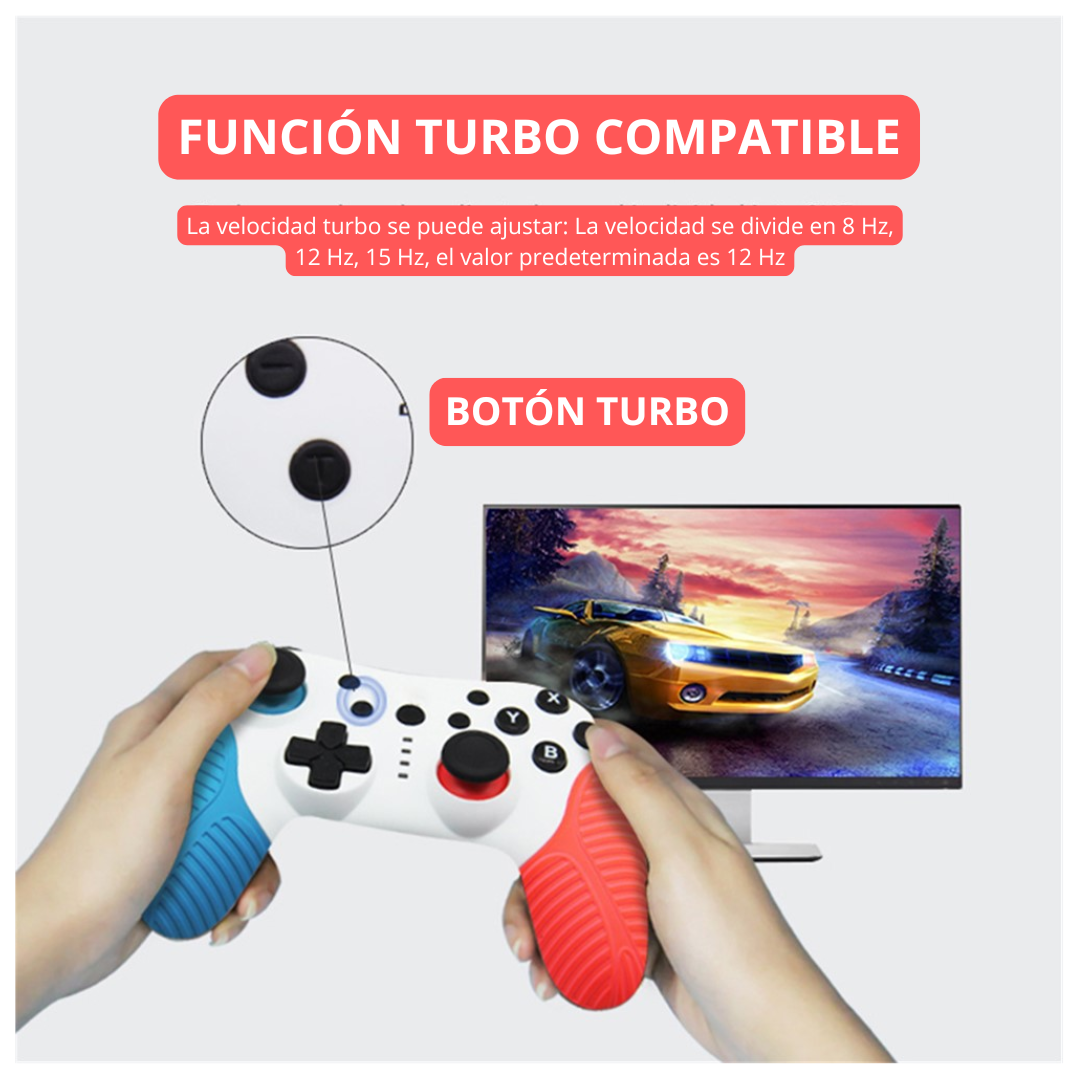 MANDO JOYSTICK CONTROL PRO INALÁMBRICO PARA PC SWITCH OLED LITE - FUNCIÓN TURBO GIROSCOPIO Y VIBRACIÓN HS-SW510 - 4