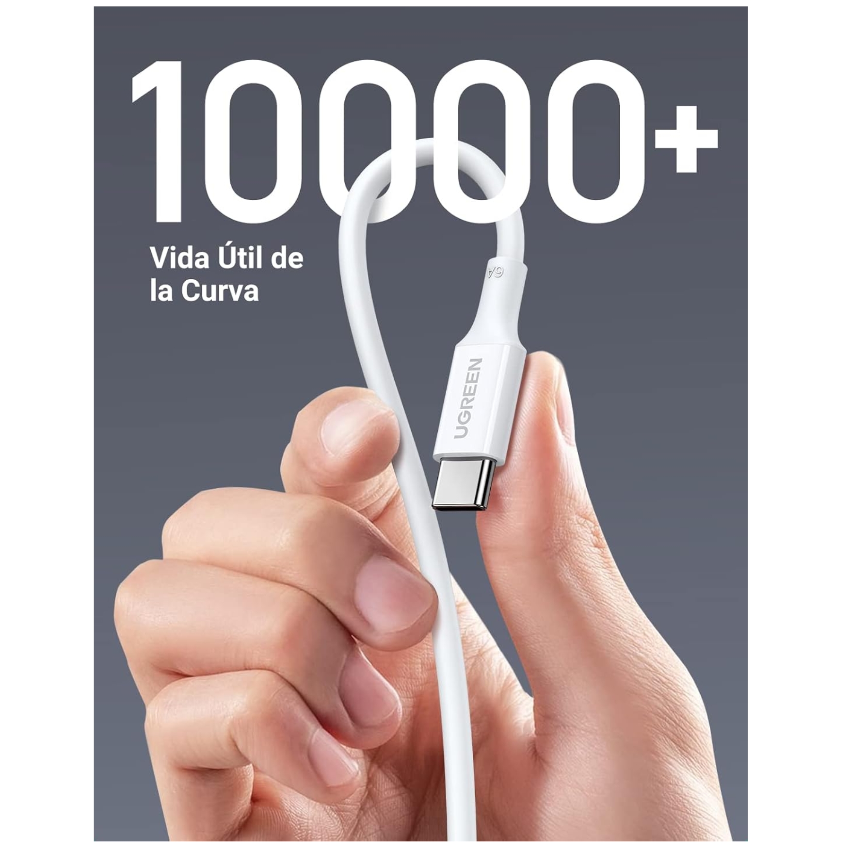 CABLE UGREEN USB A TYPE C 3A CABLE CARGA RÁPIDA 1 METRO - 6