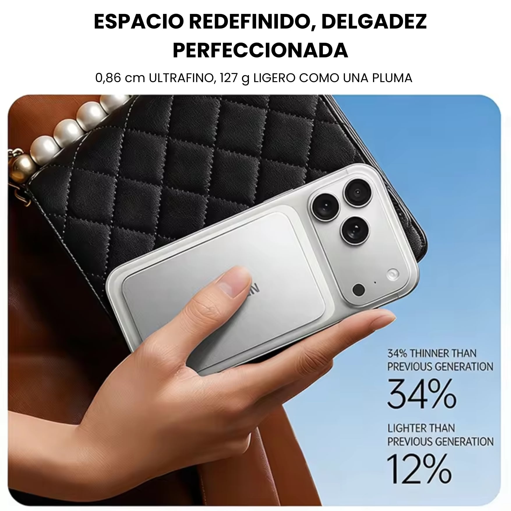 POWER BANK UGREEN MAGFLOW AIR QI2 15W ULTRADELGADO 5000MAH 20W COMPATIBLE CON MAGSAFE PARA IPHONE - 3