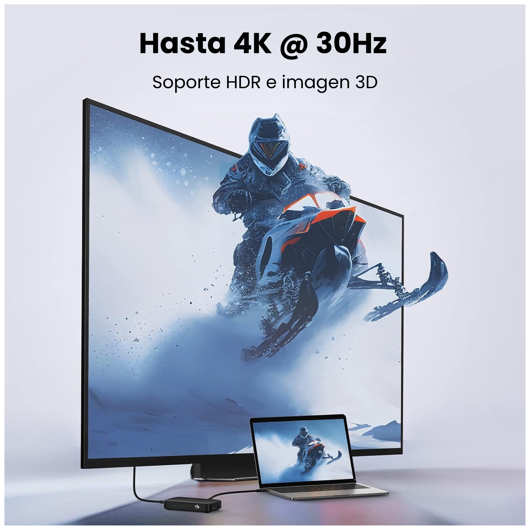 CONMUTADOR SWITCH HDMI UGREEN 3 EN 1 4K 30HZ CON CONTROL REMOTO  COMPATIBLE CON PS4 PS5 SWITCH - 4