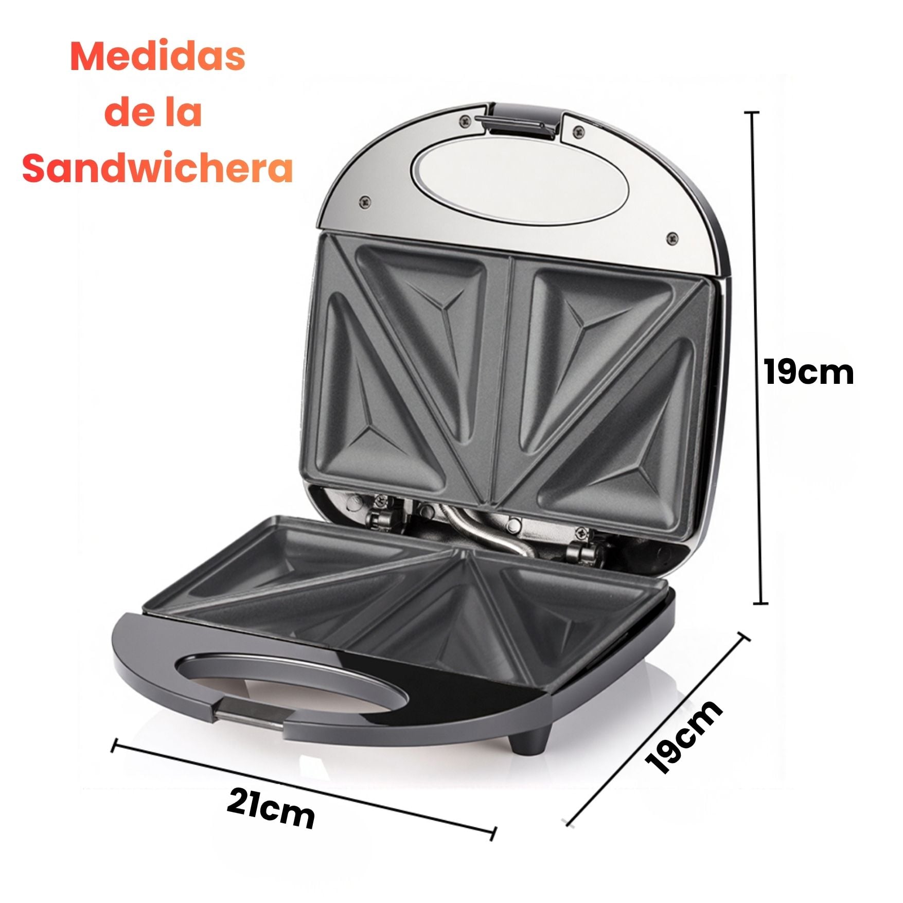 MAQUINA SANDWICHERA ELECTRICA RAF ANTIADHERENTE 750W DOBLE CARA - 3