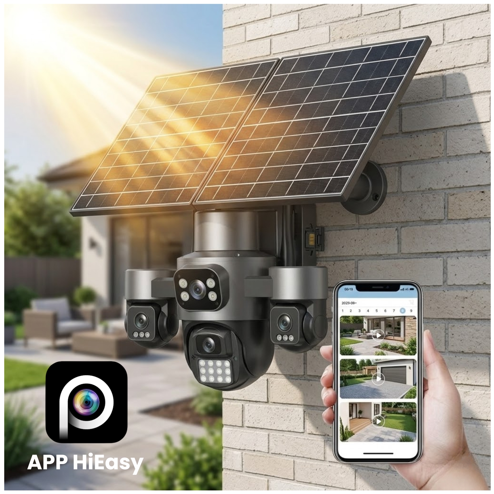 CAMARA SEGURIDAD SOLAR CON CHIP 4G PTZ 4 LENTES 2 PANELES SOLARES VIGILA MONITORIA DESDE CELULAR - 6