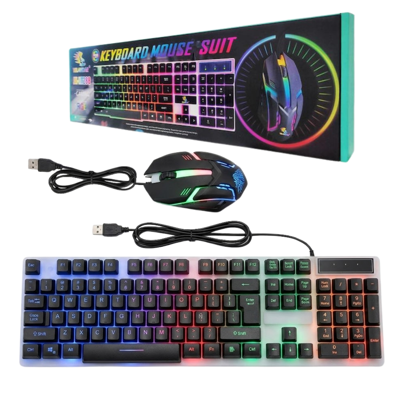 KIT TECLADO MOUSE RETROILUMINADO GAMING PARA COMPUTADORA LAPTOP - 2