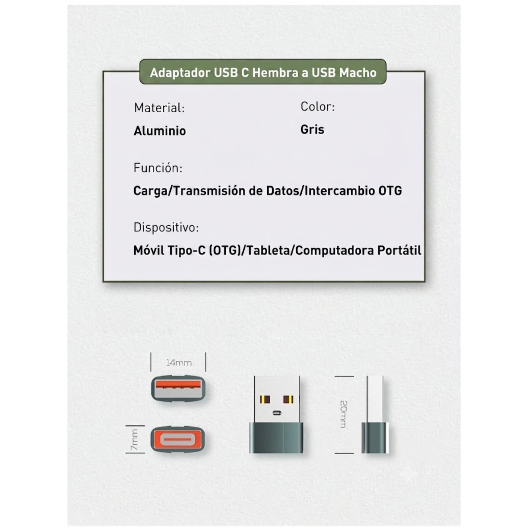 ADAPTADOR OTG PORTÁTIL USB-C HEMBRA A USB-A MACHO LDNIO LC150 - 6