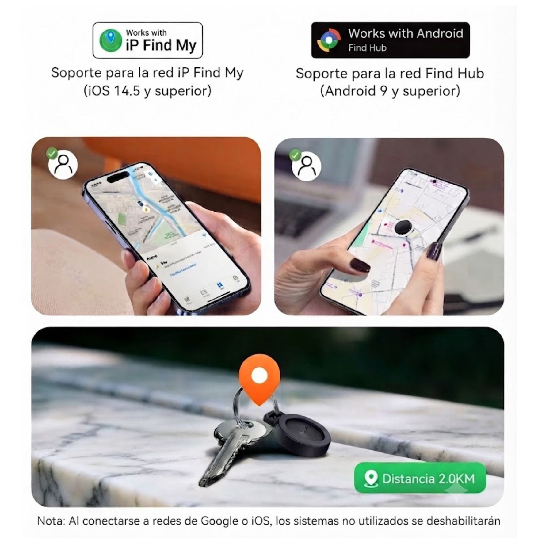 LOCALIZADOR INTELIGENTE RASTREADOR GPS HOCO E101 SMART FINDER DUAL IPHONE Y ANDROID - 4
