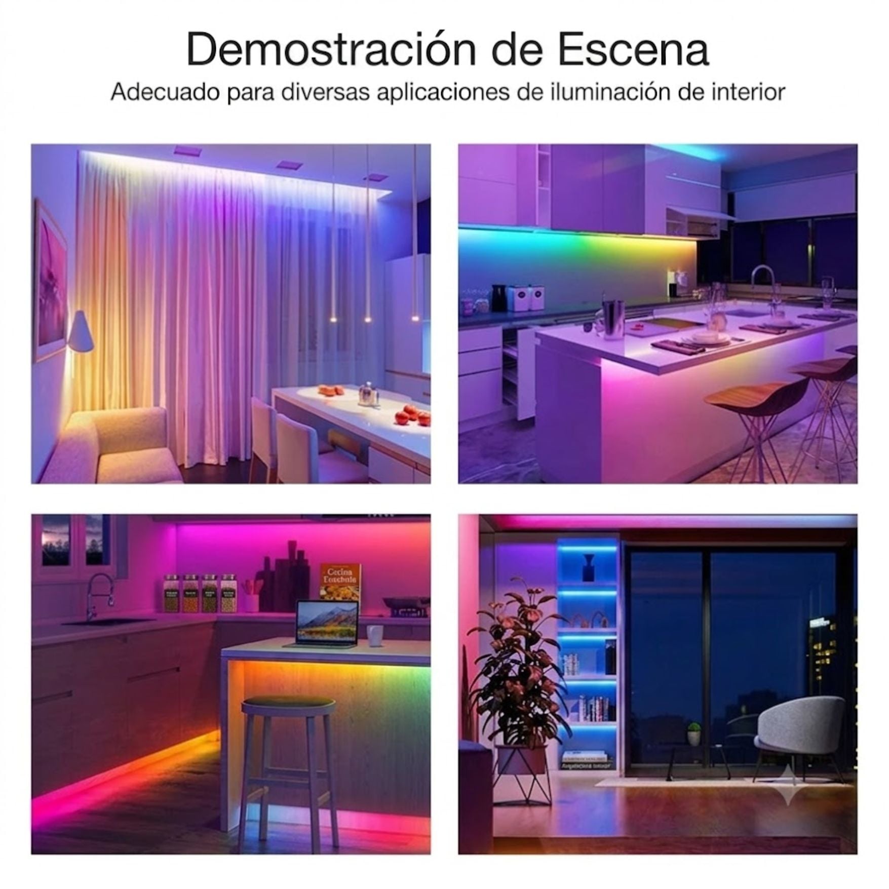 CINTA LUCES NEÓN RGB 5M BLUETOOTH APP RITMO MUSICAL Y CONTROL - 5