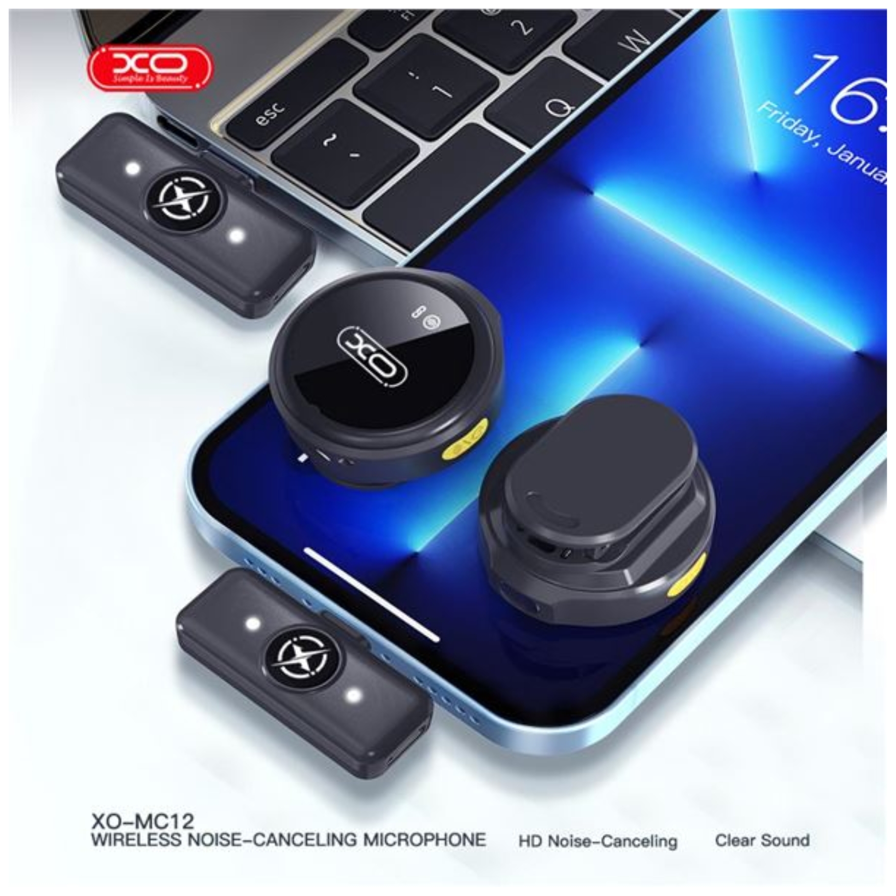 MICROFONO INALAMBRICO DE SOLAPA CON ESTUCHE DE CARGA PORTÁTIL XO REDUCCIÓN DE RUIDO TIKTOK YOUTUBE - 3