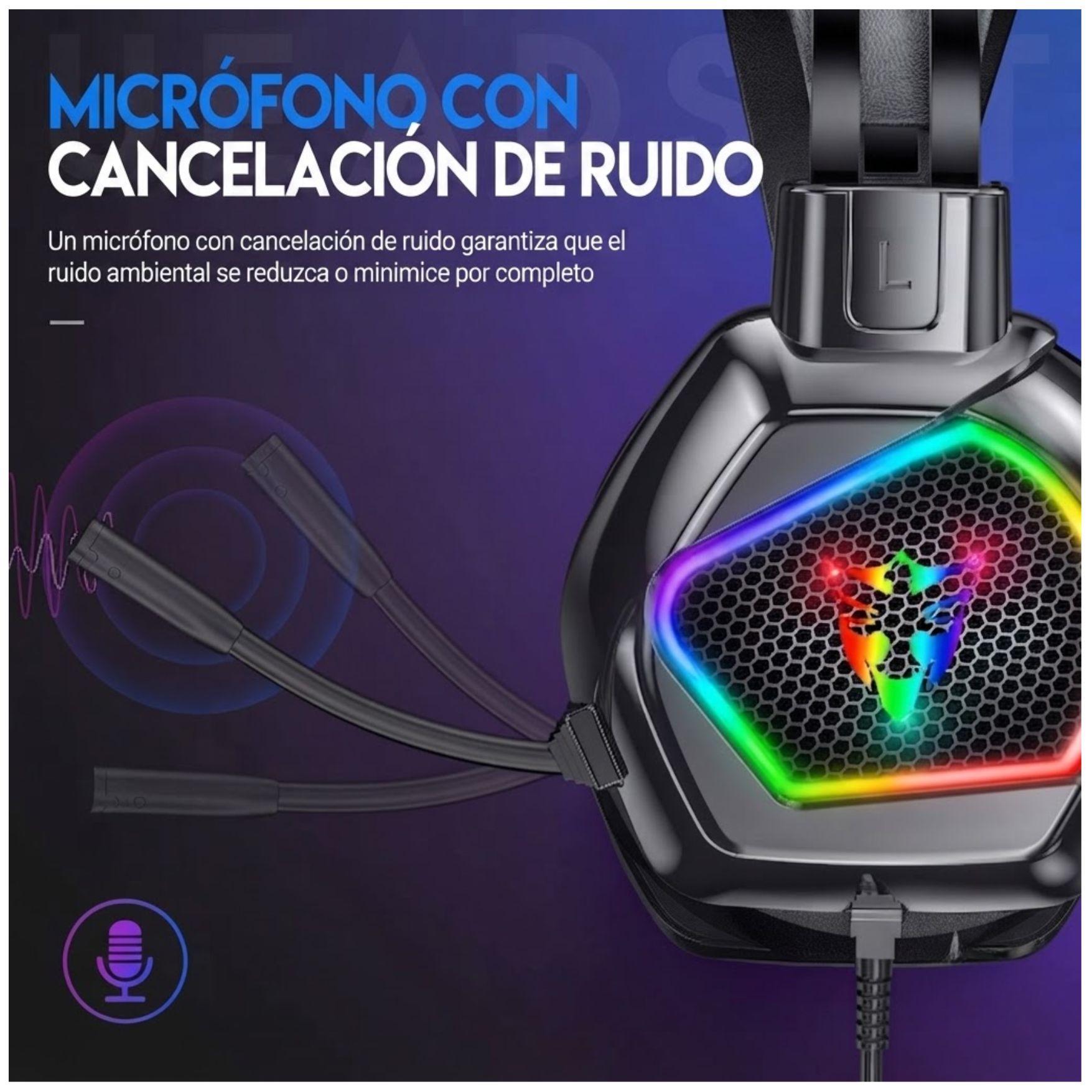 AUDIFONO GAMER CON MICRÓFONO RGB 7.1 USB PARA LAPTOP PC GAMING - 6