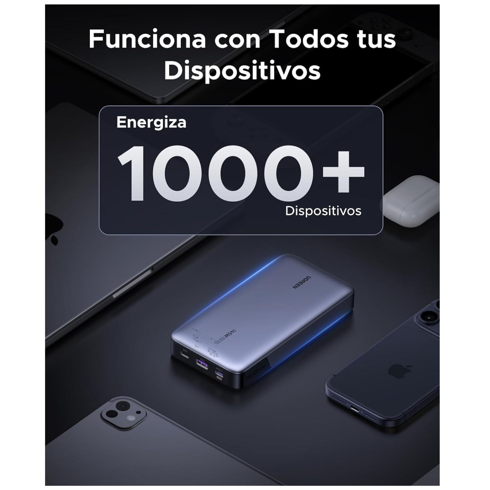 POWER BANK CARGADOR BATERIA PORTATIL 25000 MAH 145W UGREEN - 7