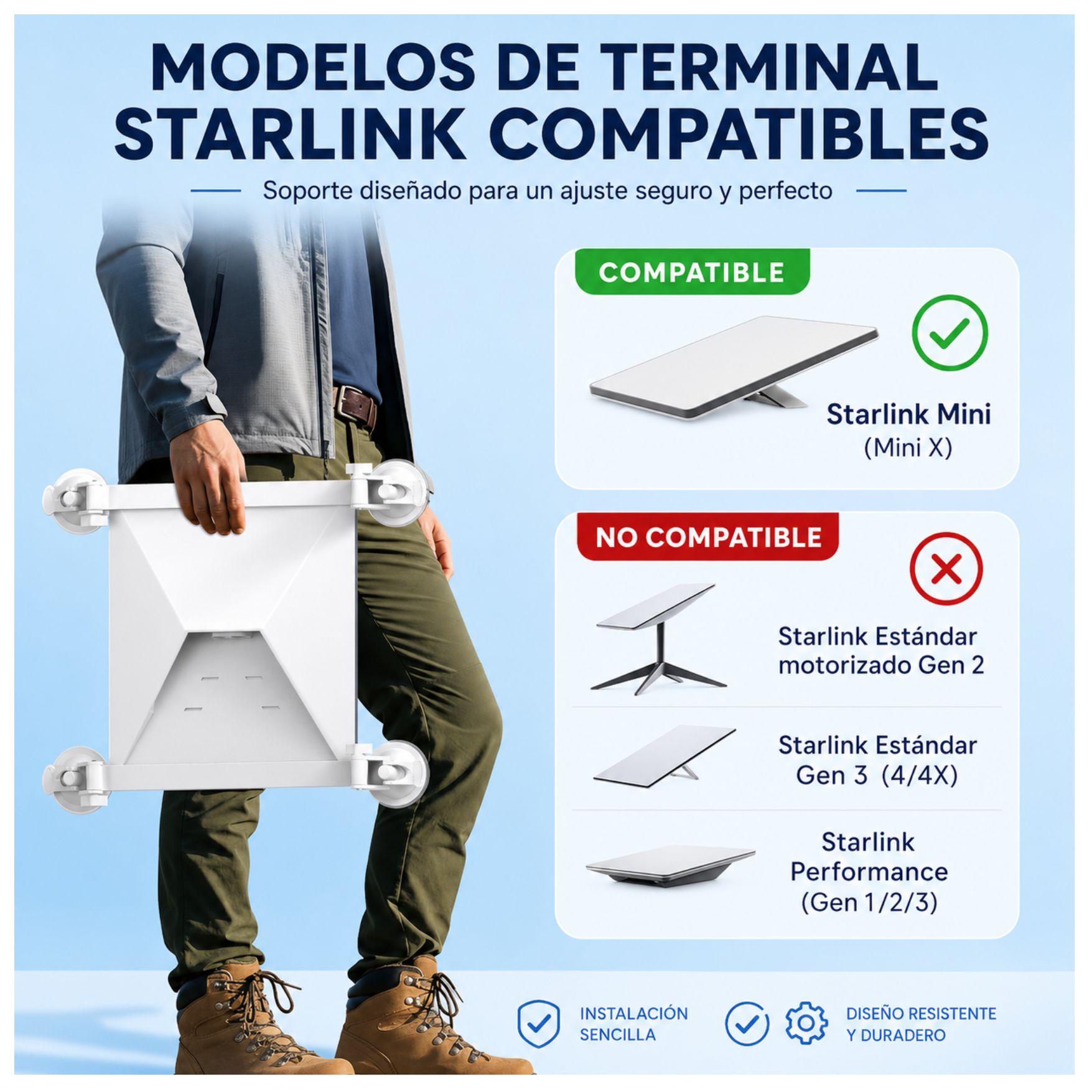 BASE SOPORTE DE ANTENA STARLINK MINI CON VENTOSA PARA CARRO AUTO, BARCOS, CAMPING Y VIAJES - 6
