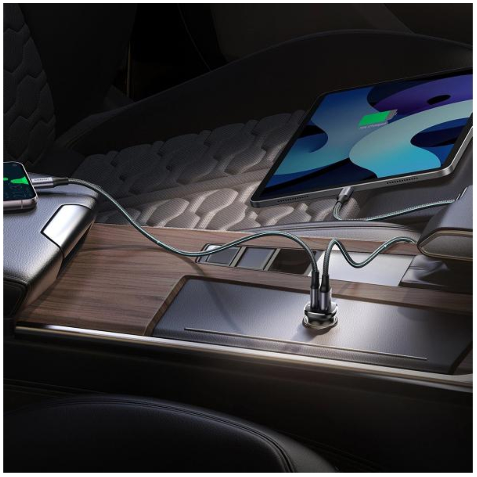 CARGADOR DE AUTO UGREEN CARGA RAPIDA DE PD 30W 22,5W PARA IPHONE  SAMSUNG XIAOMI OPPO HONOR - 7
