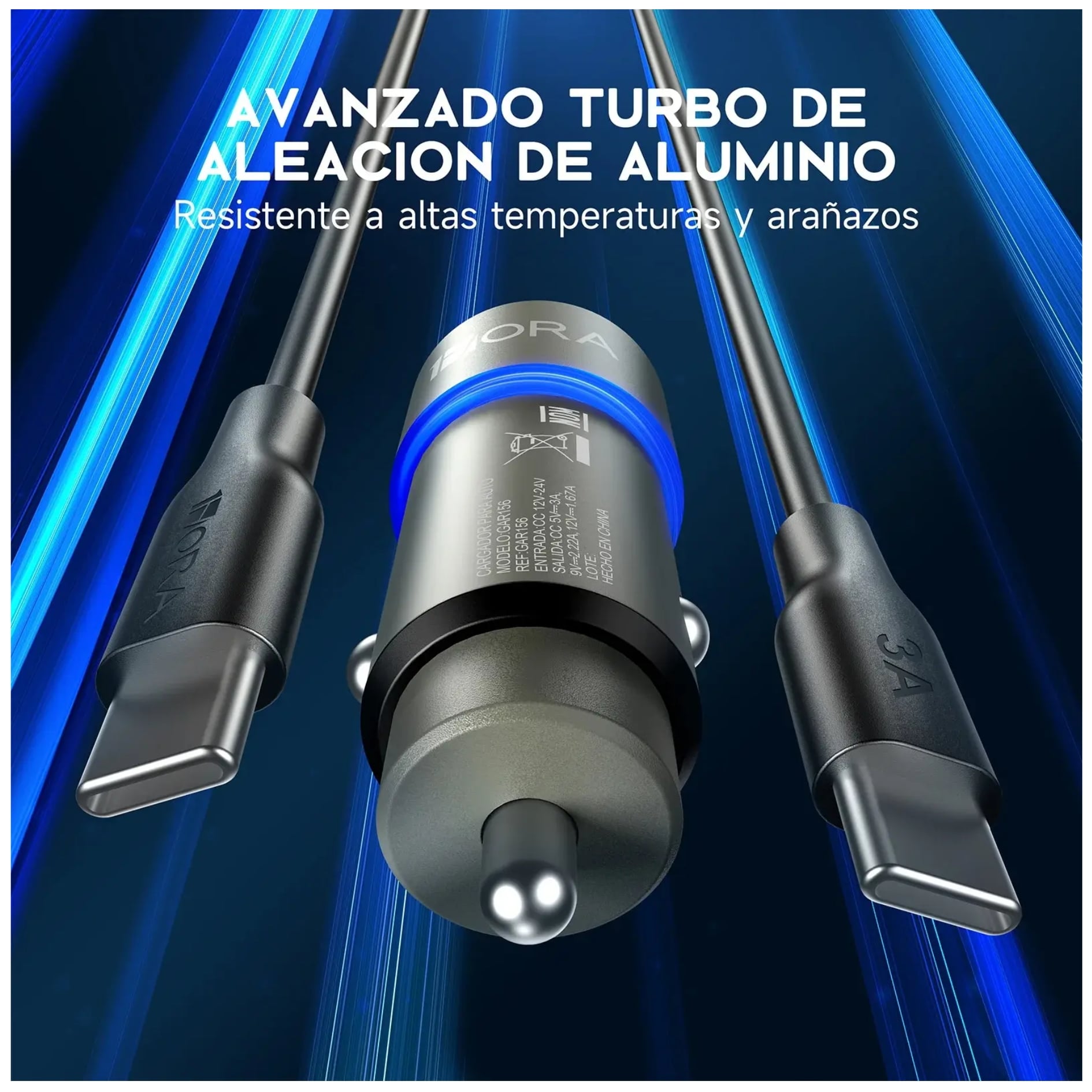 CARGADOR AUTO CARGA RAPIDA 20W + CABLE TYPE C 1HORA PARA IPHONE SAMSUNG  HONOR OPPO IPHONE XIOAMI - 2
