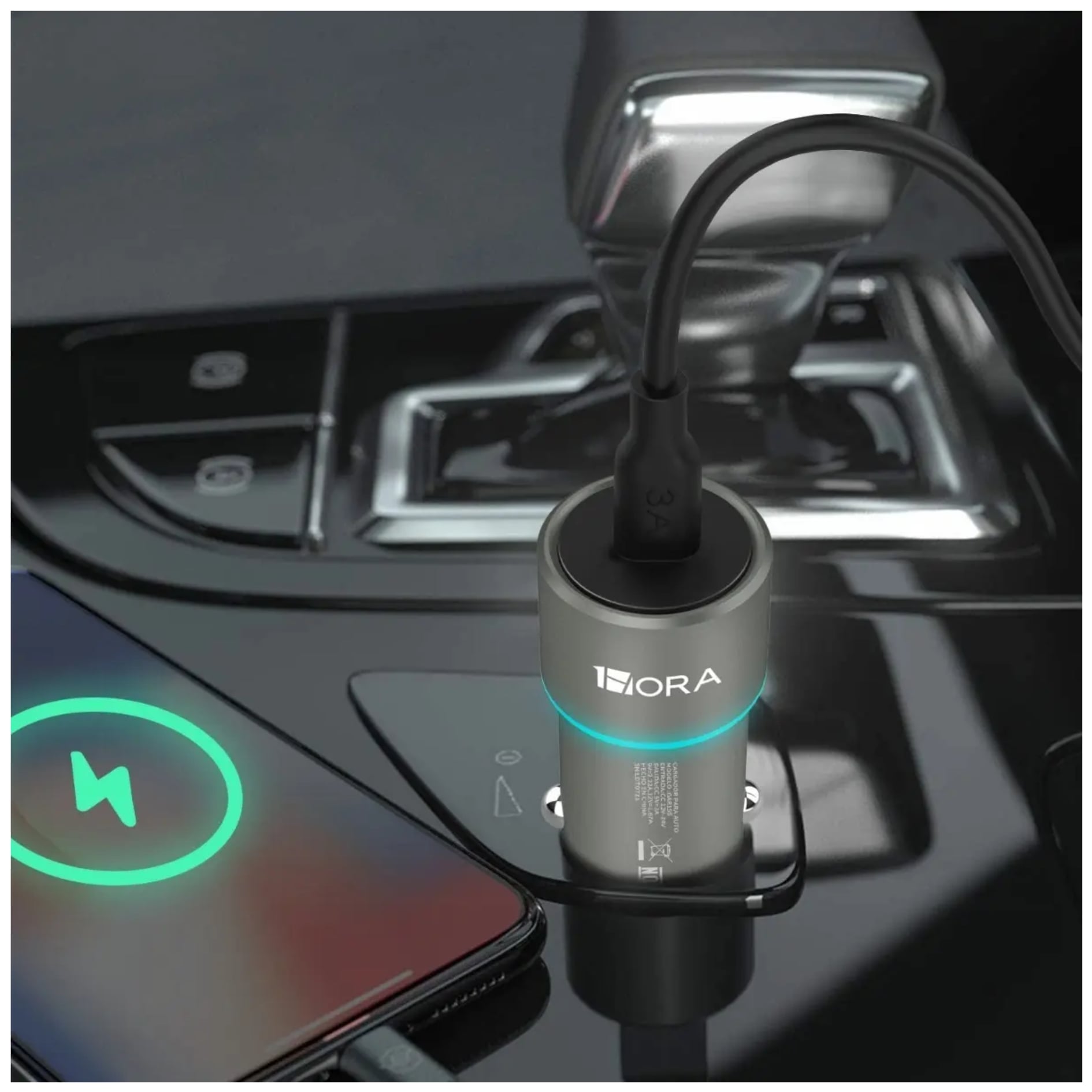 CARGADOR AUTO CARGA RAPIDA 20W + CABLE TYPE C 1HORA PARA IPHONE SAMSUNG  HONOR OPPO IPHONE XIOAMI - 7