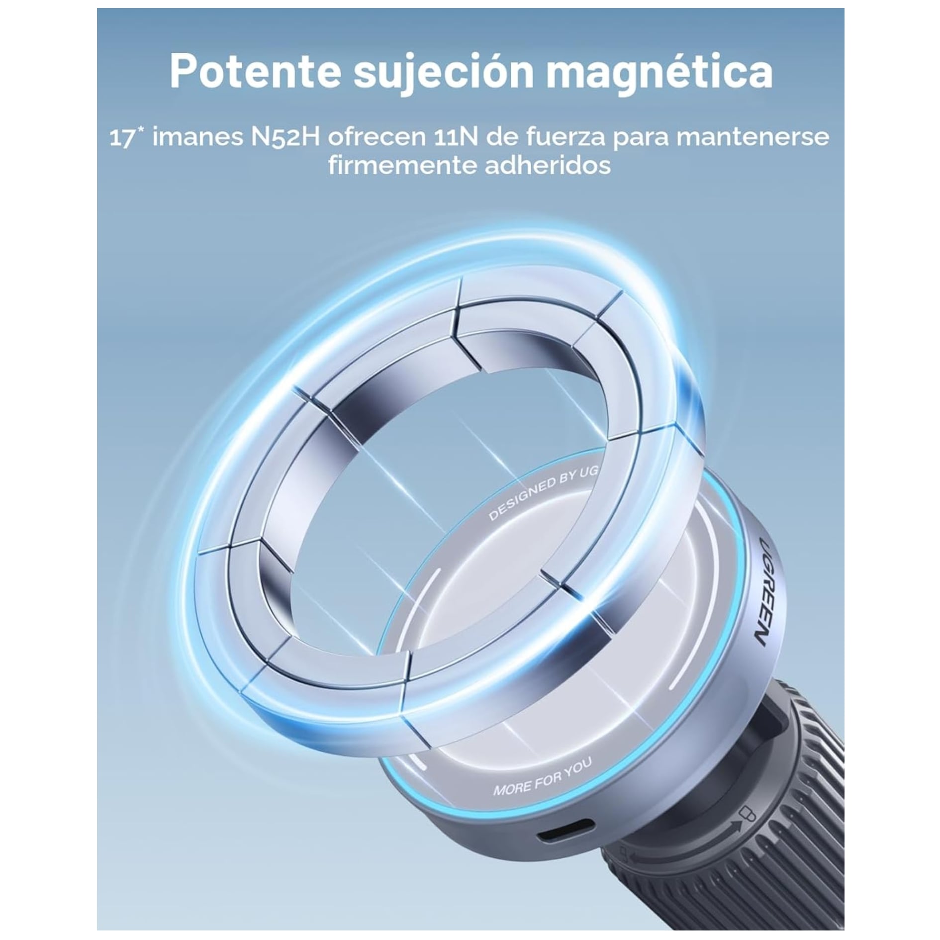 CARGADOR DE AUTO UGREEN INALÁMBRICO MAGFLOW QI2 DE 25W, SOPORTE HOLDER MAGNETICO - 3