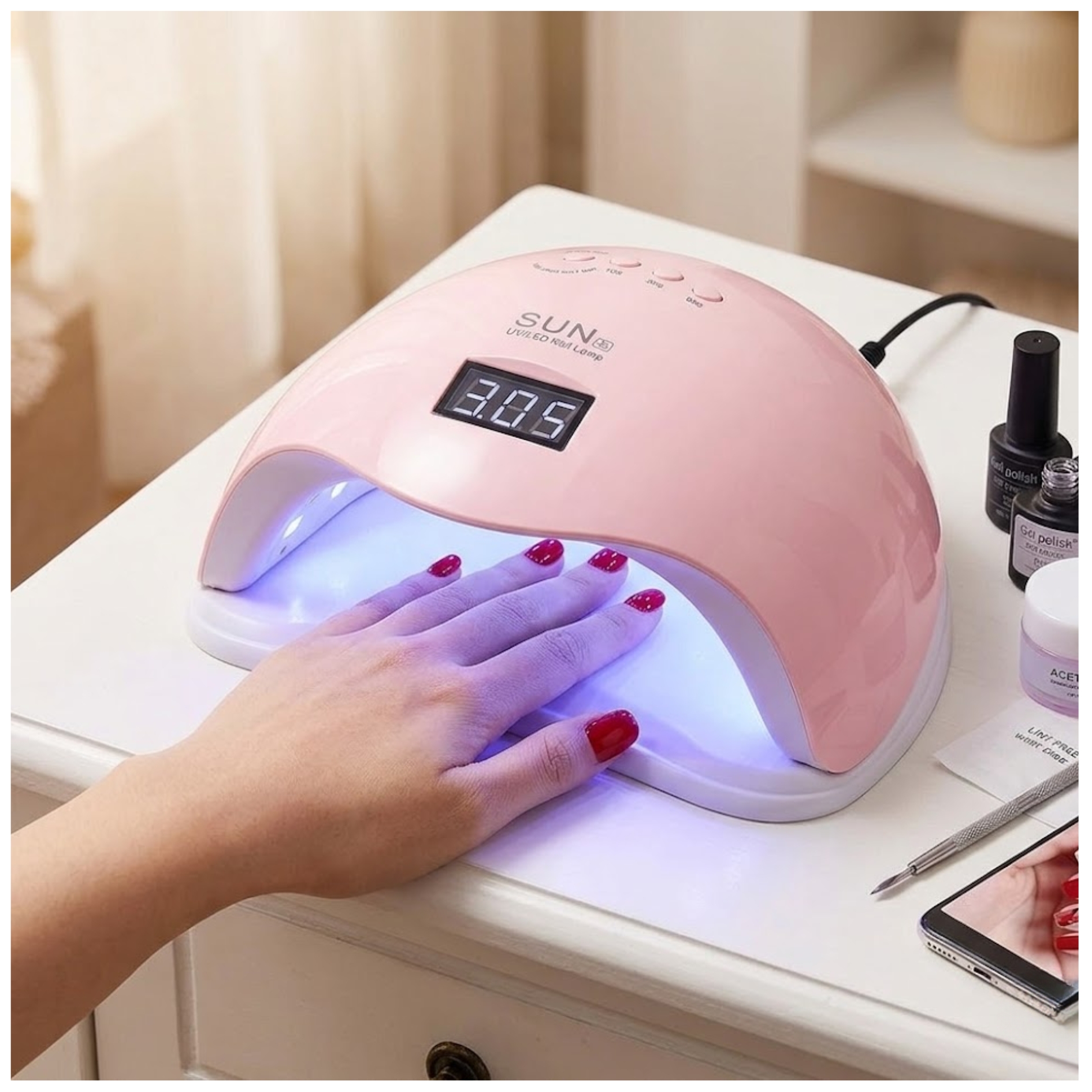 LAMPARA UÑAS UV LED 48W SECADORA ESMALTE PERMANENTE UÑAS - 5