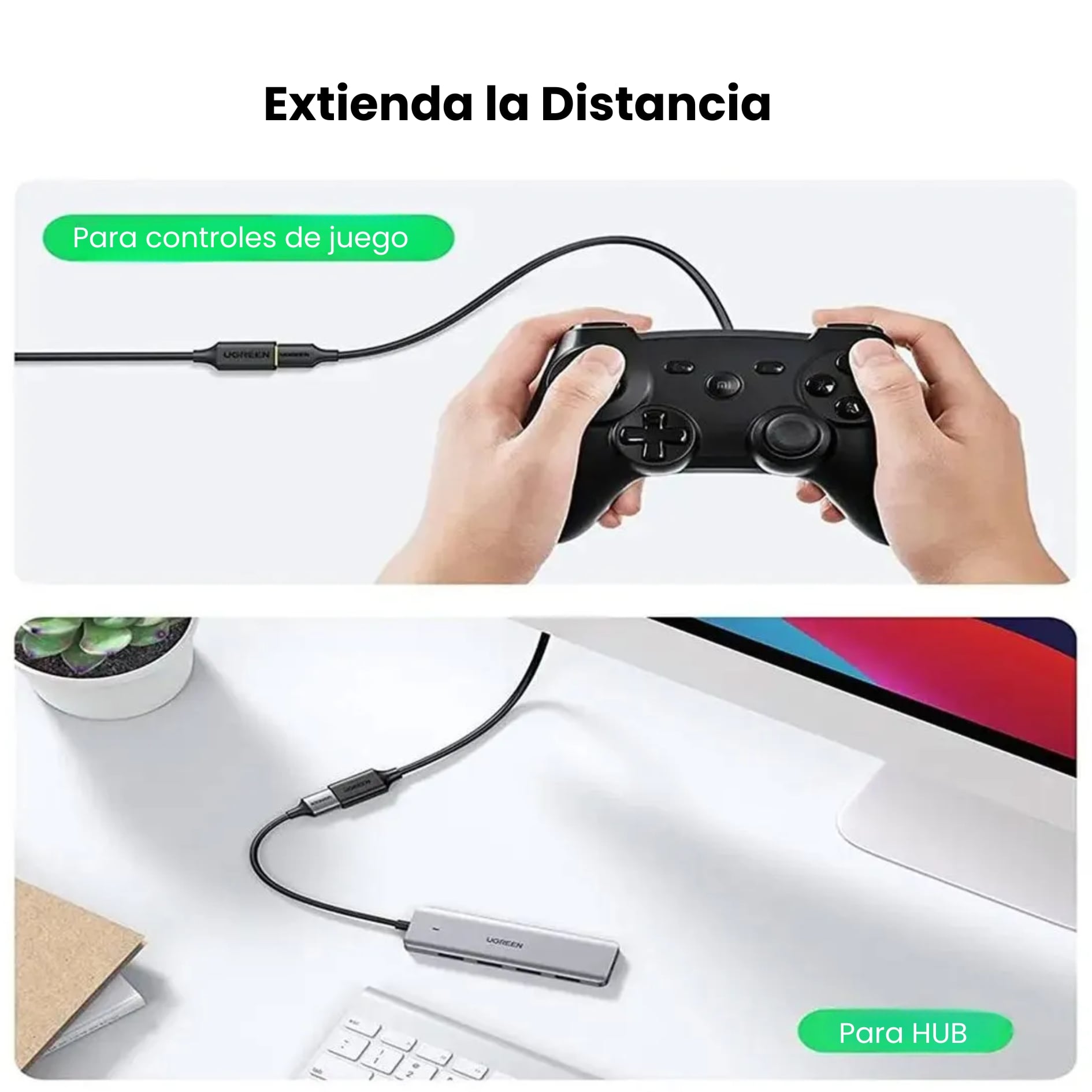 CABLE EXTENSIÓN USB 3.0 UGREEN 1 METRO MACHO A HEMBRA 5GBPS PARA  LAPTOP Y PC - 6