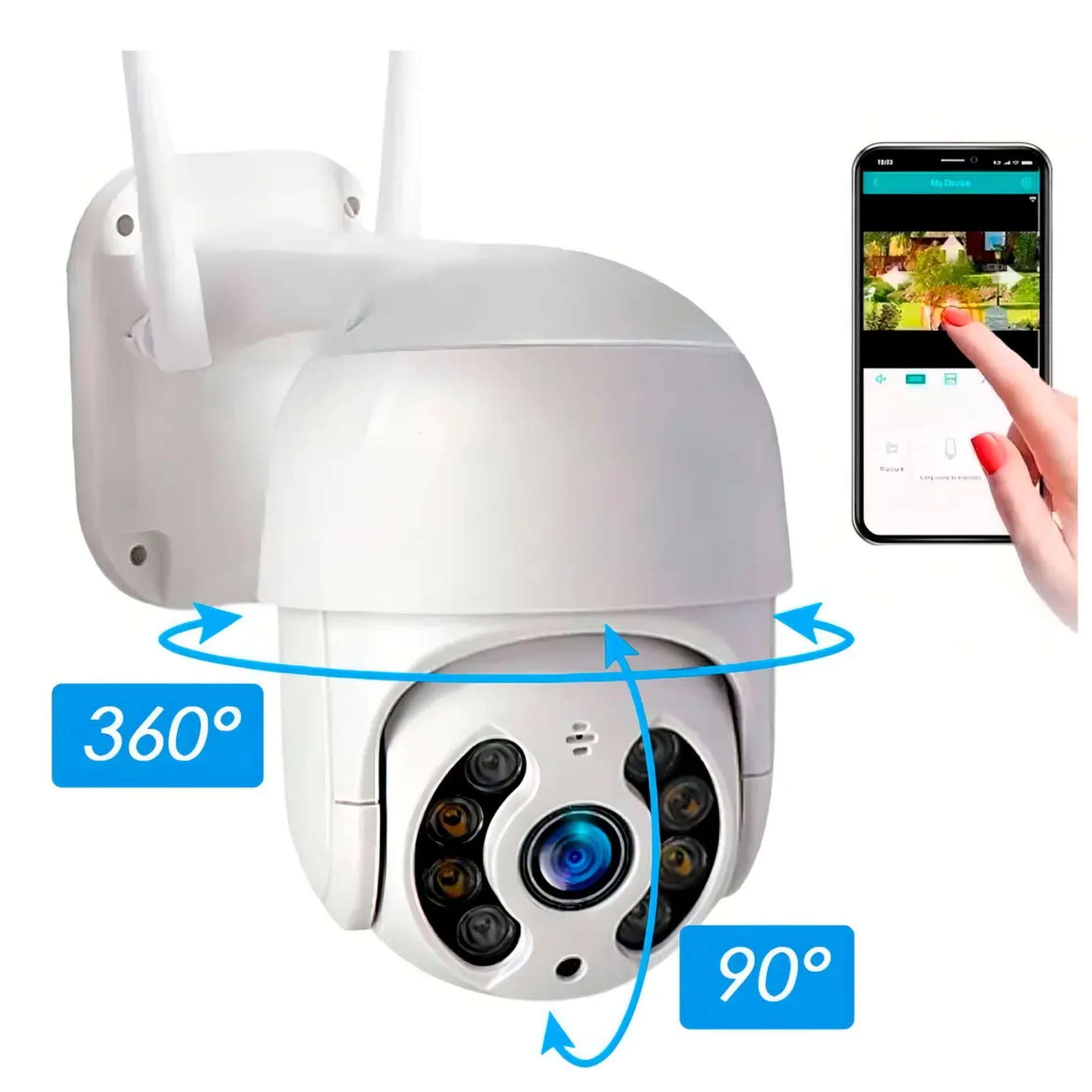 CAMARA DE SEGURIDAD VIGILANCIA PTZ IP WIFI FULL HD MONITORIA DESDE CELULAR - 2