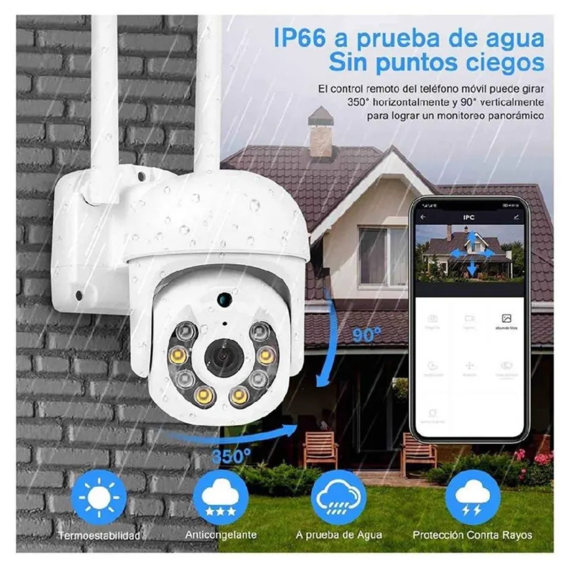 CAMARA DE SEGURIDAD VIGILANCIA PTZ IP WIFI FULL HD MONITORIA DESDE CELULAR - 4