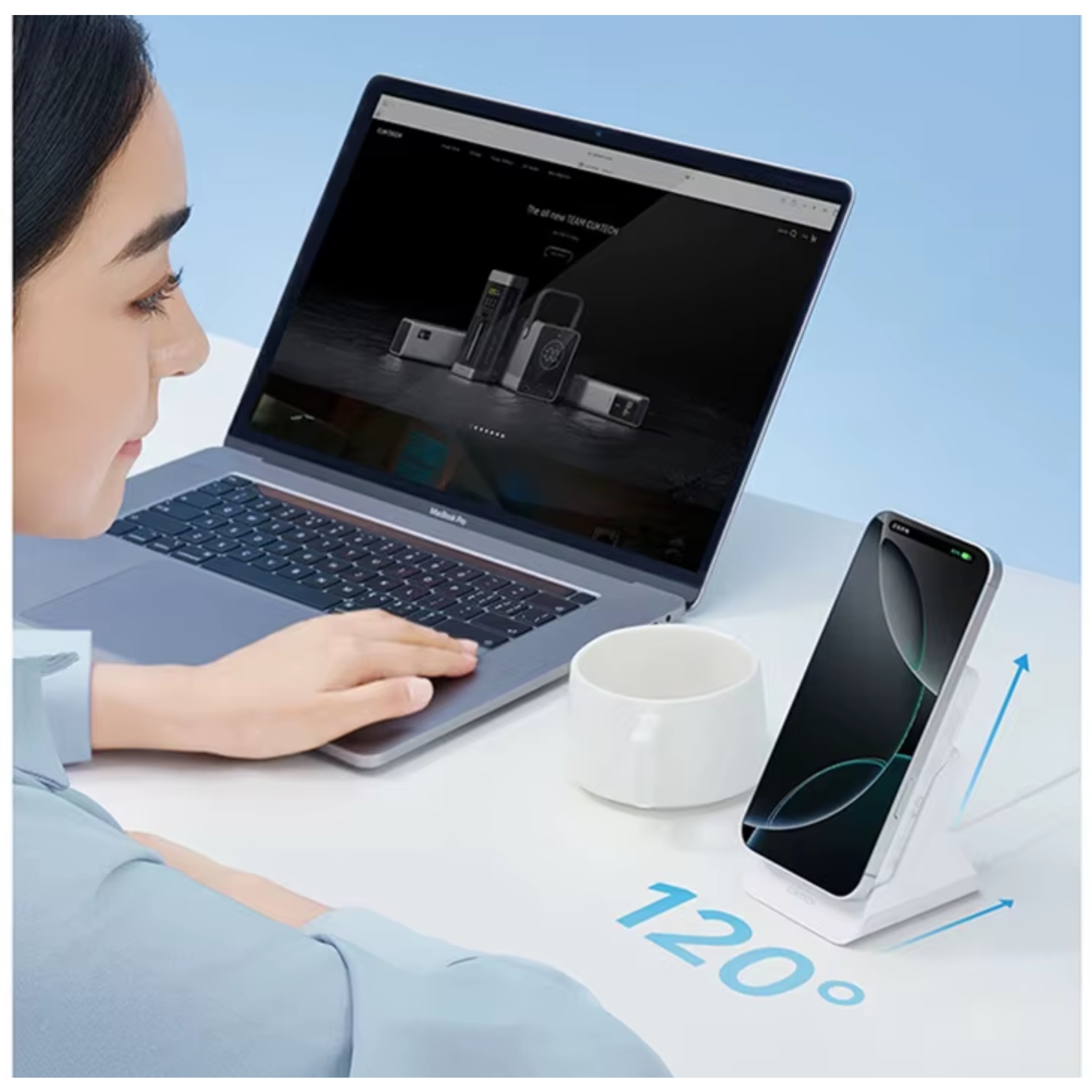 POWER BANK MAGNÉTICO CUKTECH 10000MAH WPB100N CON BASE DE CARGA 7,5 W  CARGA INALÁMBRICA - 7