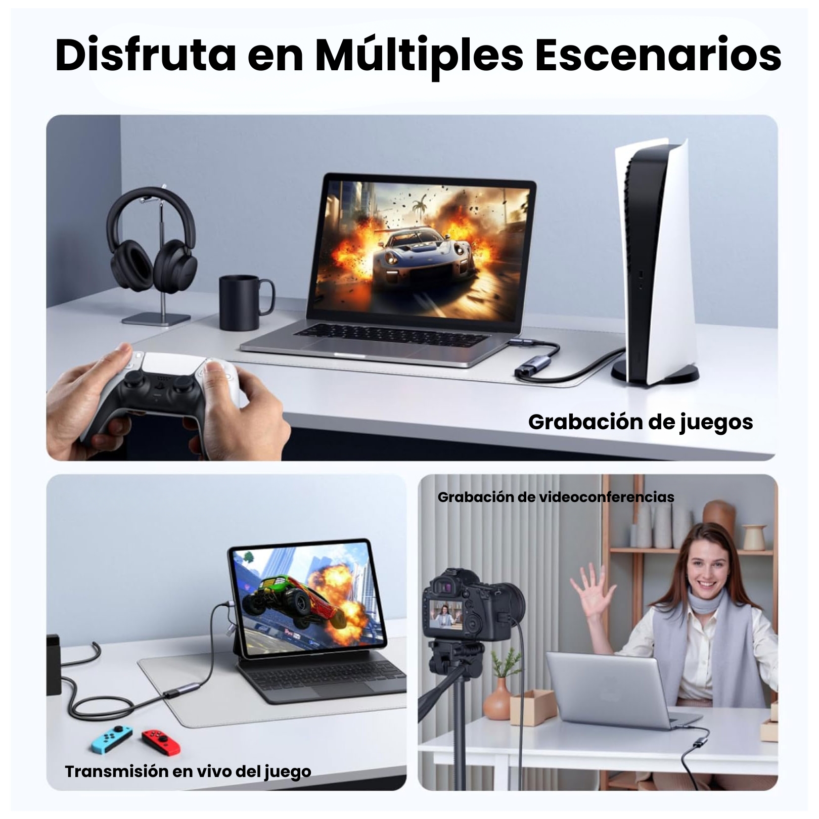 CAPTURADOR DE VIDEO UGREEN USB TYPE C HDMI 2K 30HZ CÁMARAS Y LAPTOP  MACBOOK - 5
