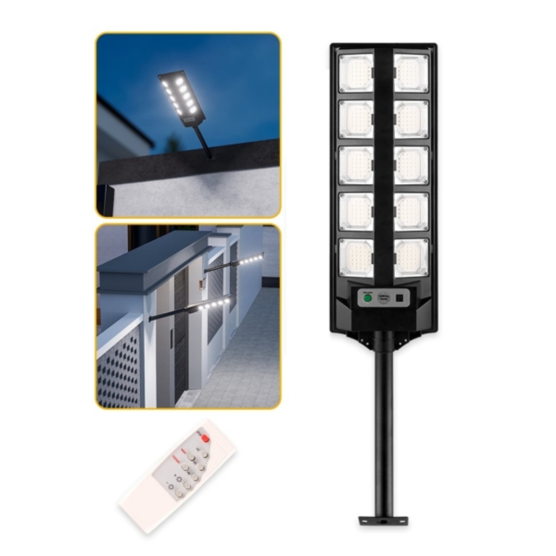 REFLECTOR FAROLA LUZ LED 200W CON PANEL SOLAR RECARGABLE AHORRO DE ENERGÍA - 2