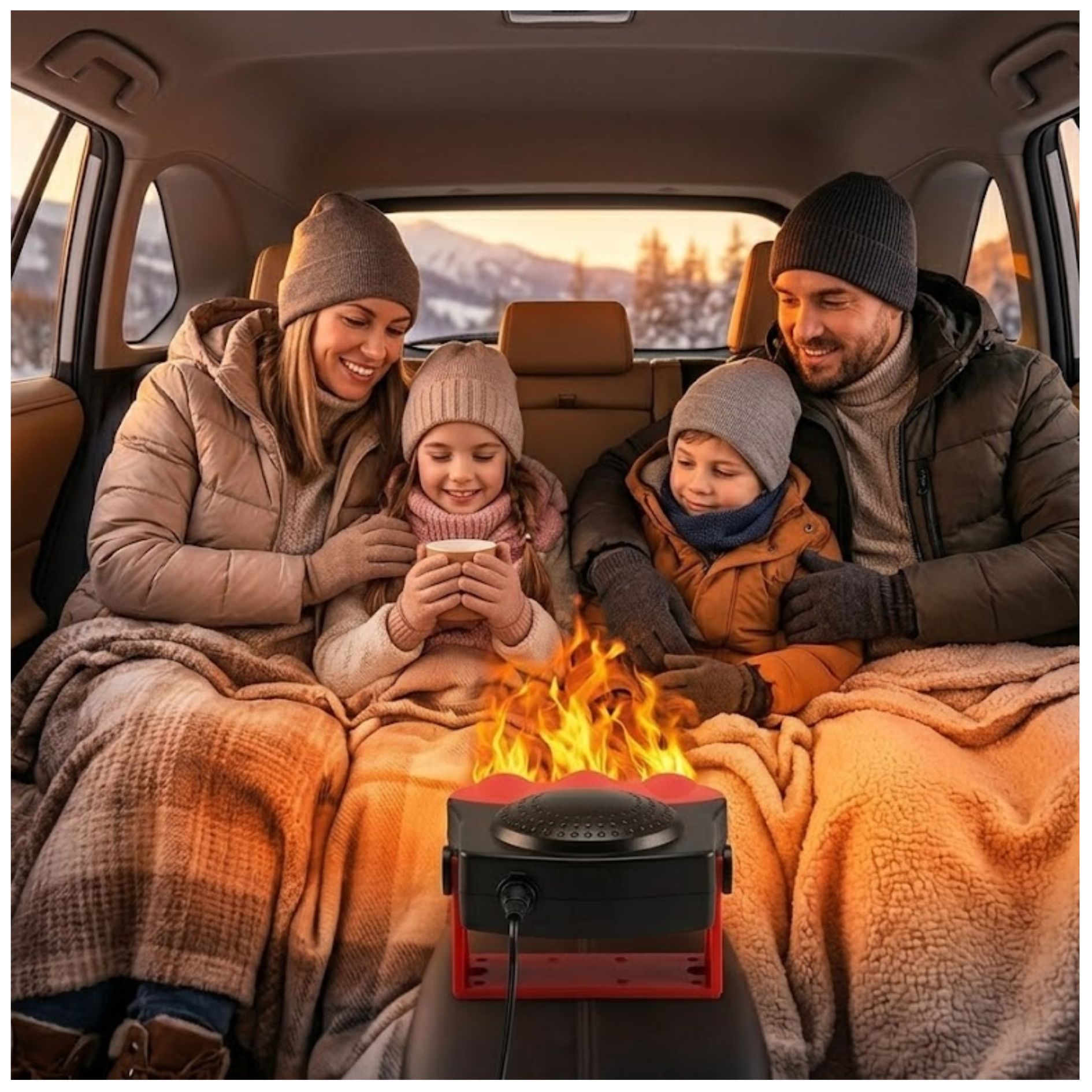 CALEFACTOR PORTÁTIL PARA AUTO 12V 200W DESEMPAÑADOR VIAJES CALEFACCIÓN RÁPIDA - 7
