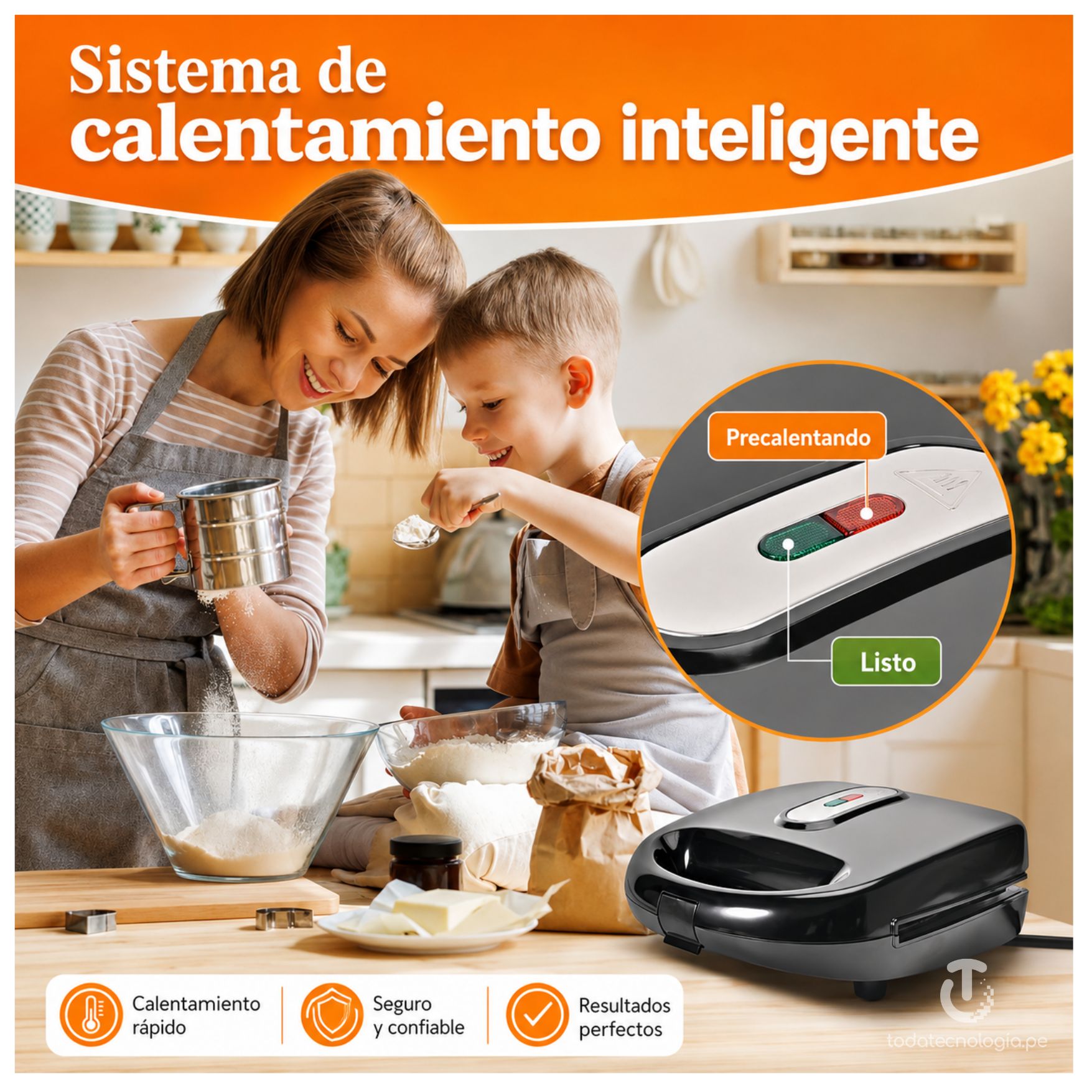 SANDWICHERA WAFLERA DONUTS DONAS PARRILLA MULTIFUNCIONAL 6 EN 1 RAF CON PLACAS INTERCAMBIABLES - 7