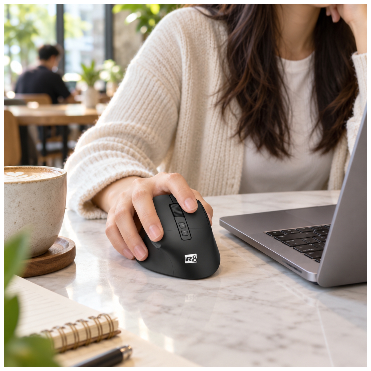 MOUSE INALAMBRICO ERGONOMICO 2.4GHZ + BLUETOOTH COMPATIBLE CON SISTEMA WINDOWS Y MAC - 7