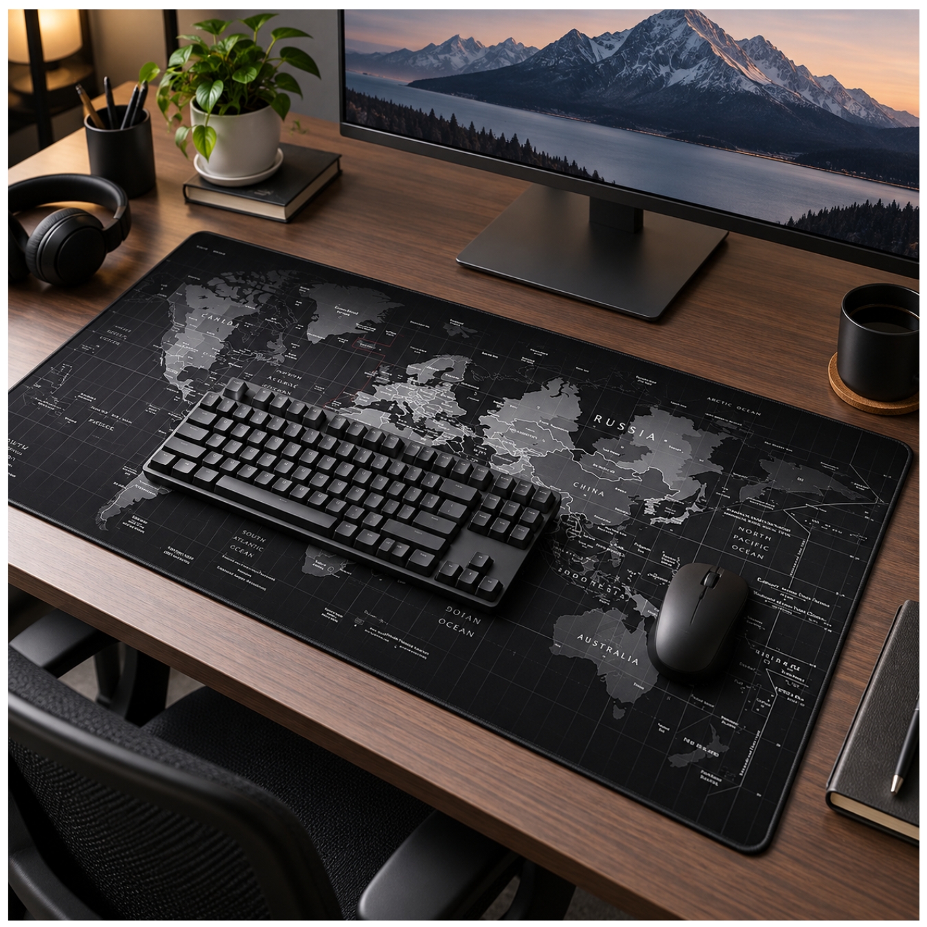 PAD MOUSE GAMER XXL 90×40 CM PARA TECLADO MOUSE ALFOMBRILLA ANTIDESLIZANTE GAMING MAPAMUNDI - 6