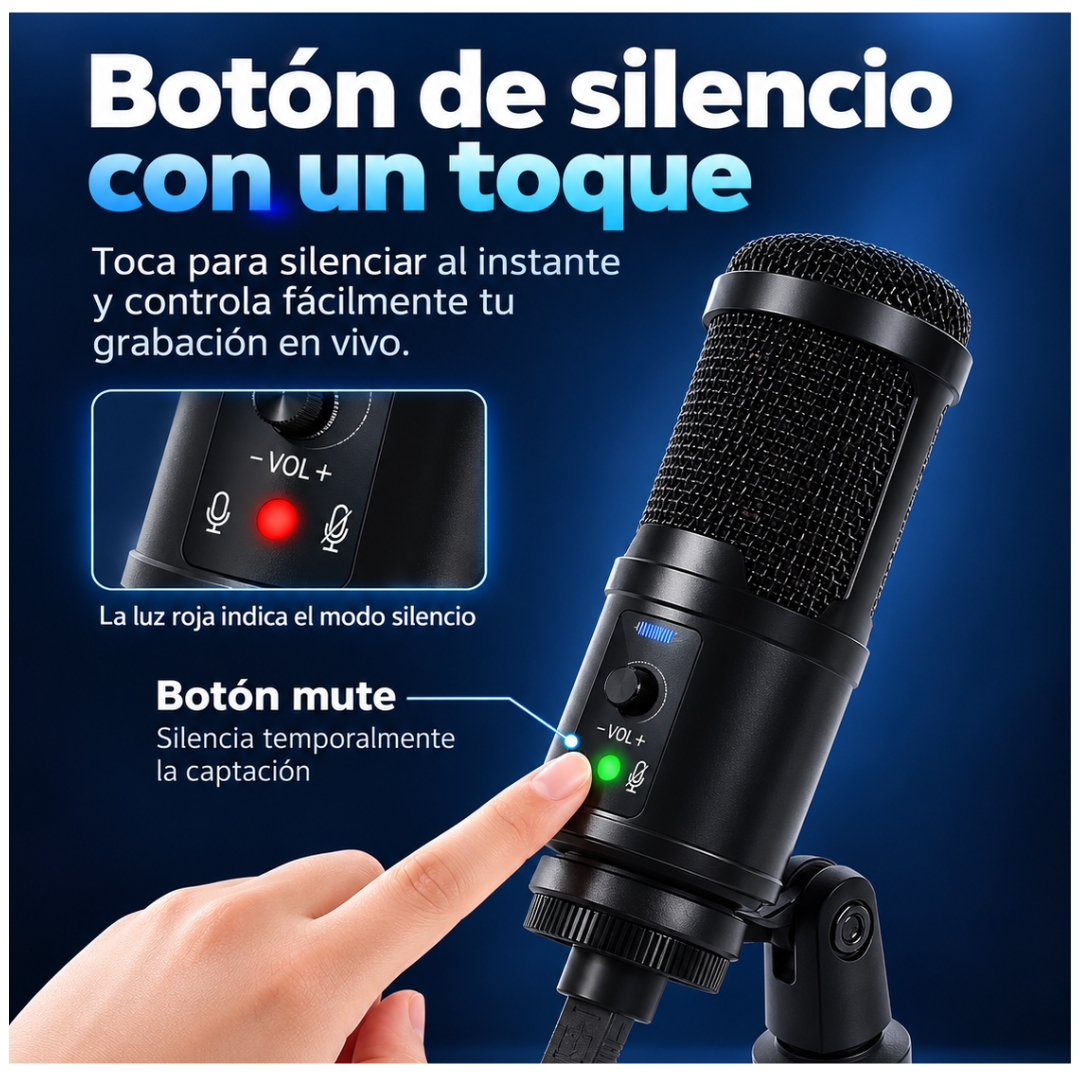 KIT MICRÓFONO CONDENSADOR PROFESIONAL PC USB PARA STREAM Y PODCAST BM-65 - 6