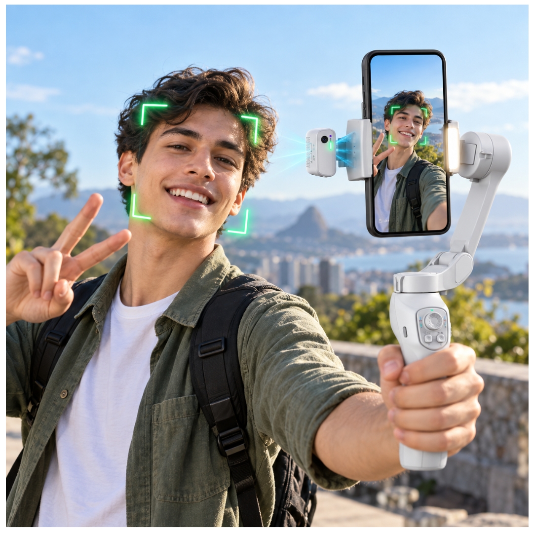 ESTABILIZADOR INTELIGENTE IA GIMBALL PARA CAMARAS CELULARES FOTOGRAFIA PROFESIONAL - 7