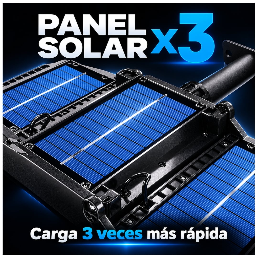 FAROLA LUZ SOLAR LED 300W ILUMINACIÓN EXTERIOR PANEL SENSOR MOVIMIENTO - 3