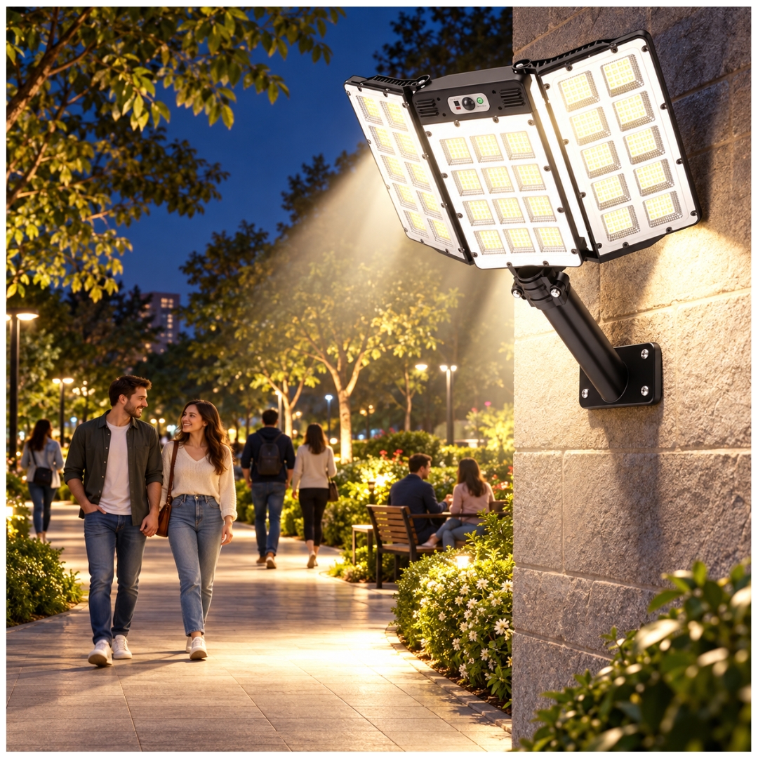 FAROLA LUZ SOLAR LED 300W ILUMINACIÓN EXTERIOR PANEL SENSOR MOVIMIENTO - 7