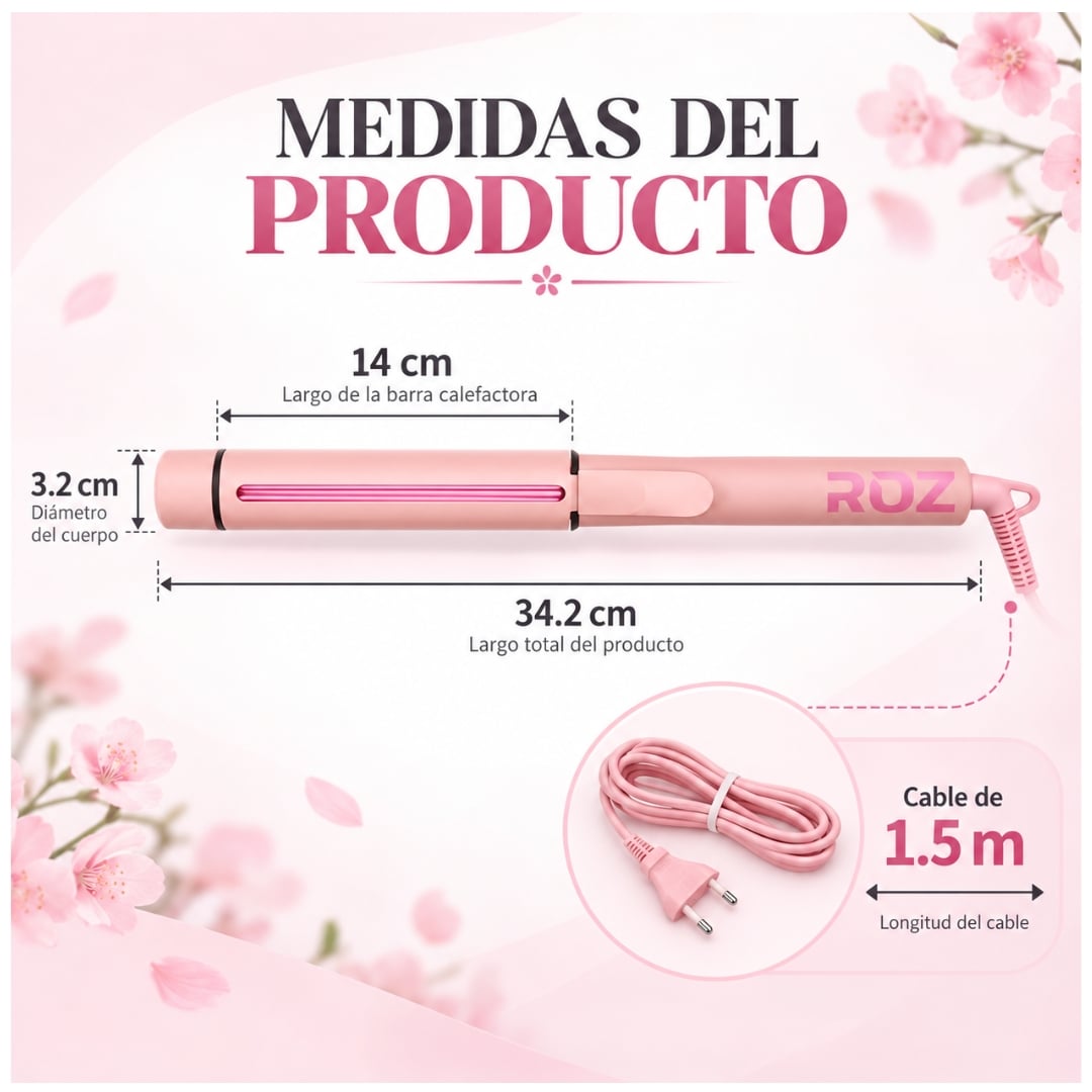 RIZADOR ONDULADOR DE CABELLO ROZIA ONDAS PERFECTAS EN MINUTOS PROFESIONAL HR812 - 3