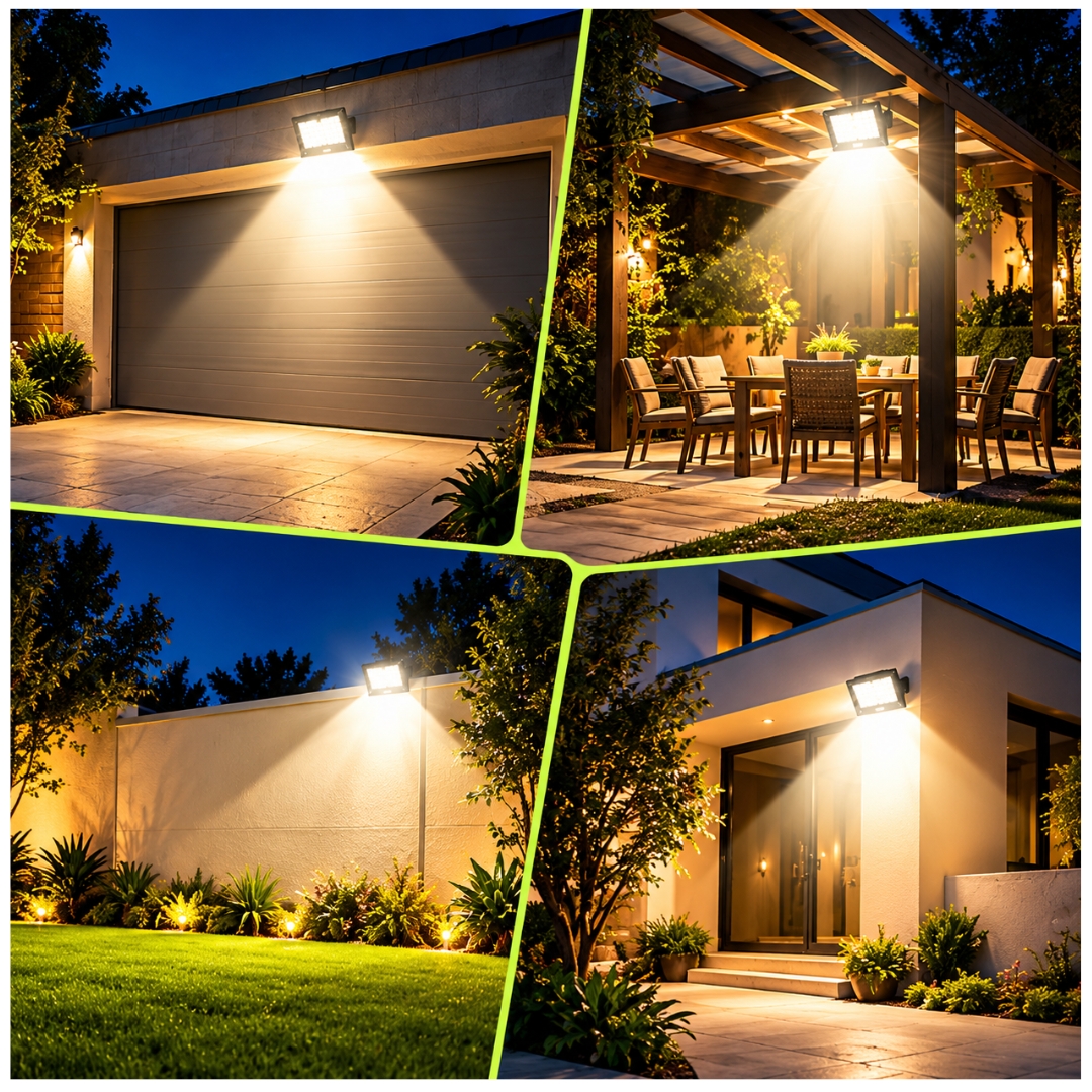 LAMPARA FAROLA REFLECTOR LUZ LED RECARGABLE CON PANEL SOLAR CAFINI LUZ DE 300W - 7