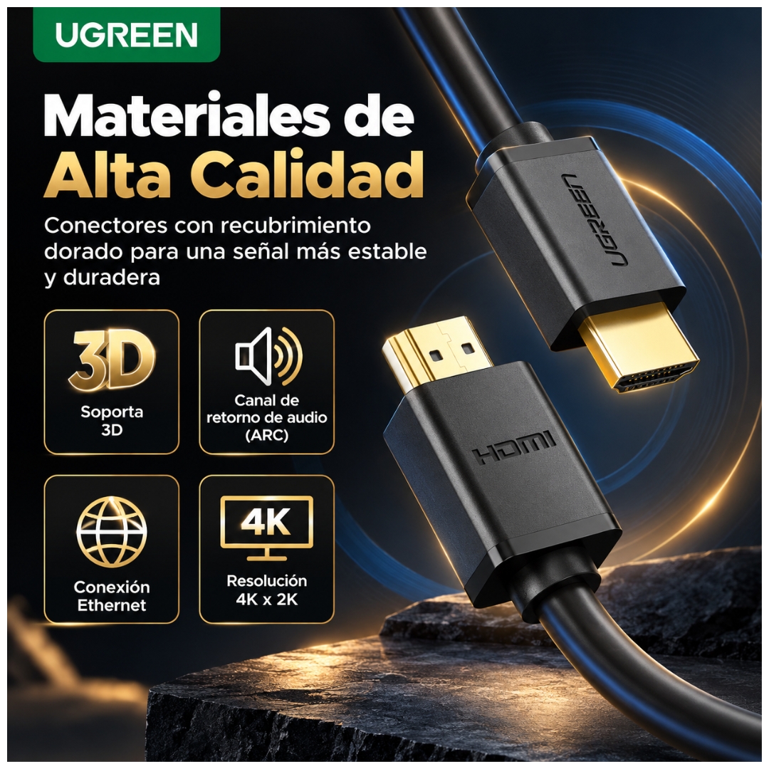 CABLE HDMI 2.0 4K 60HZ UGREEN ULTRA HD 3D HDR 3 METROS HD104 - 10108 - 4