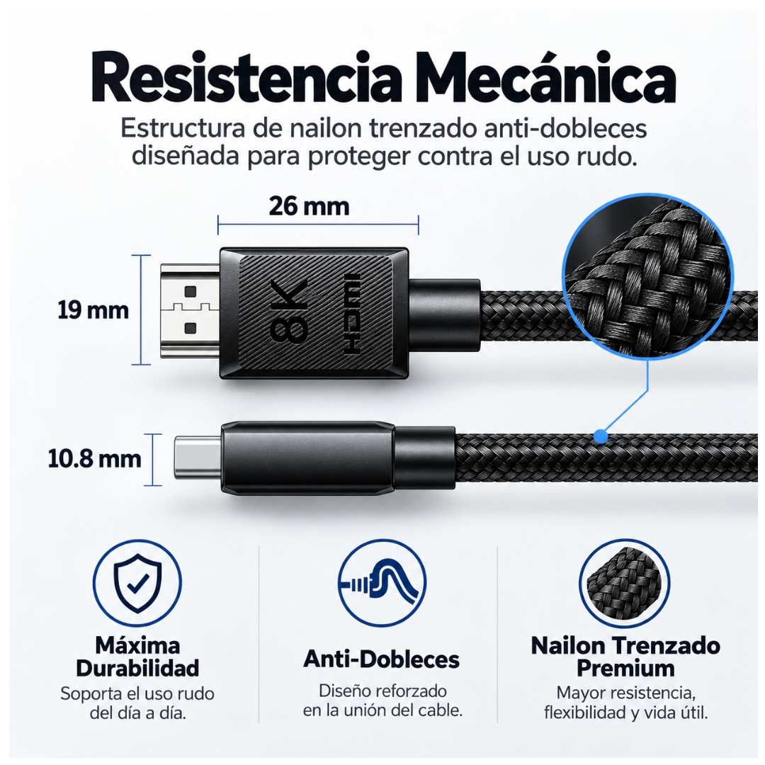 CABLE HDMI 2.1 UGREEN ULTRA HD 8K 60HZ 48GBPS 3 METROS HD175 - 4543 - 4