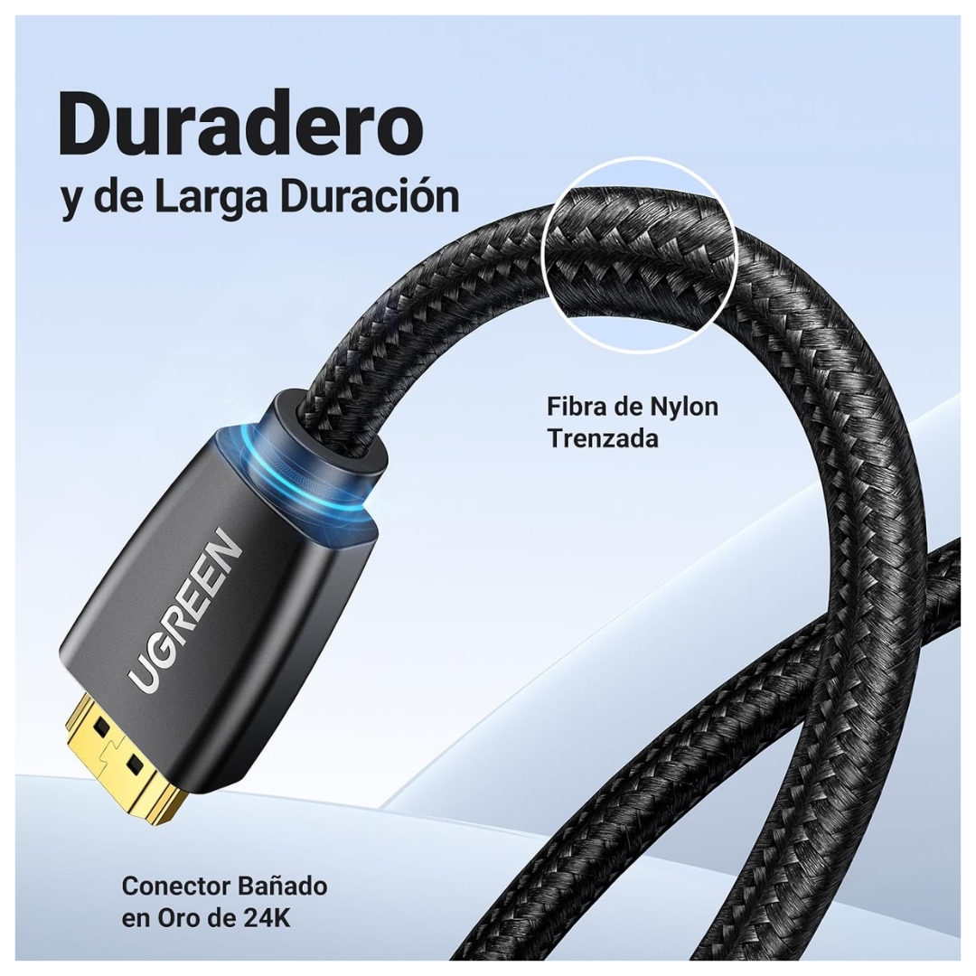 CABLE HDMI UGREEN 2.0 4K 60 HZ 15 METROS DE ALTA VELOCIDAD 18 GBPS COMPATIBLE CON TELEVISORES UHD - 3