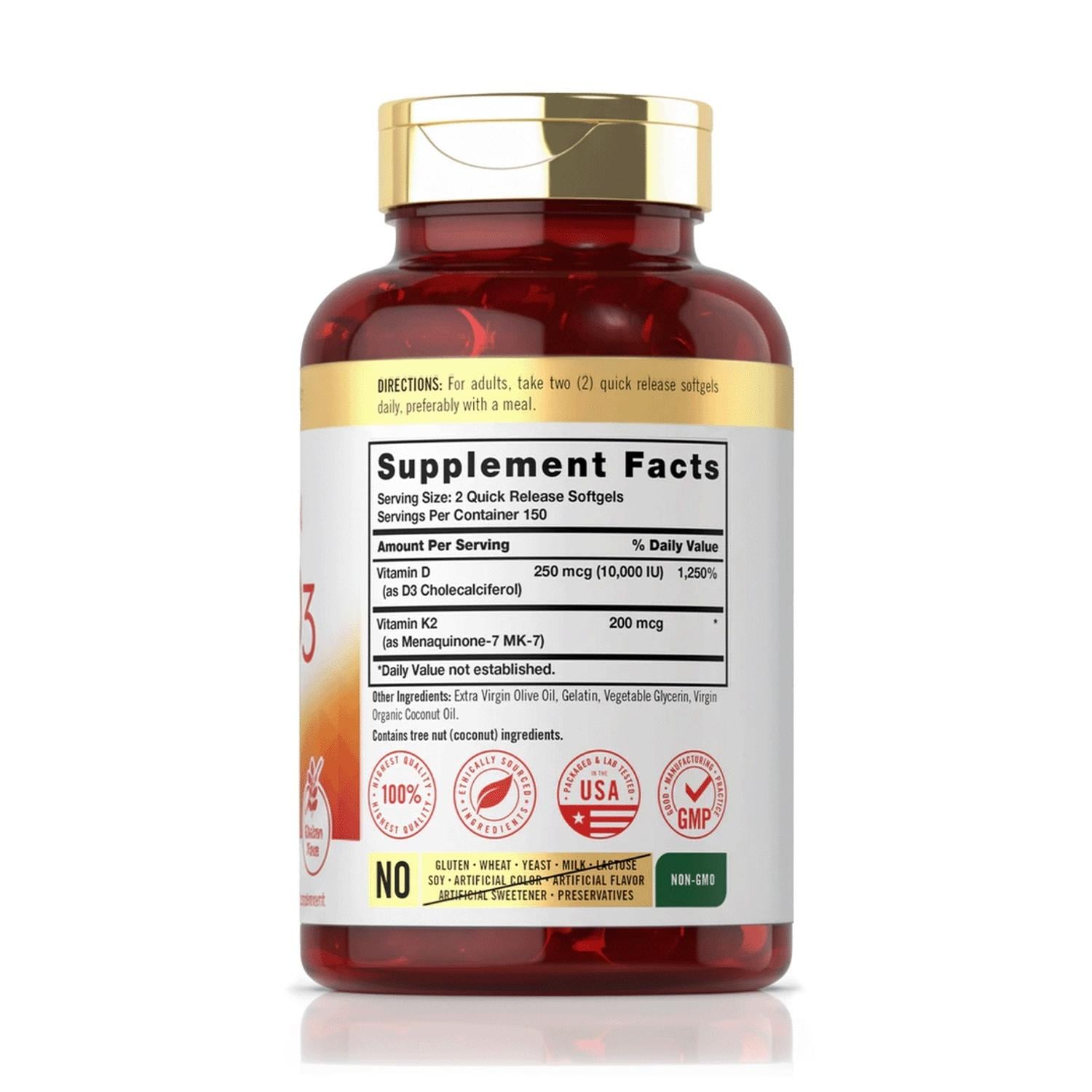 VITAMINA K-2 CON D-3 (300 SOFTGELS) – CARLYLE - 2