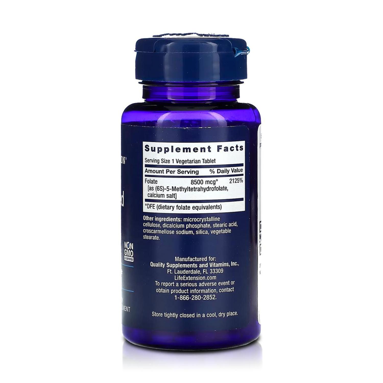 FOLATO 8500 MCG (30 TABLETAS) – LIFE EXTENSION - 2